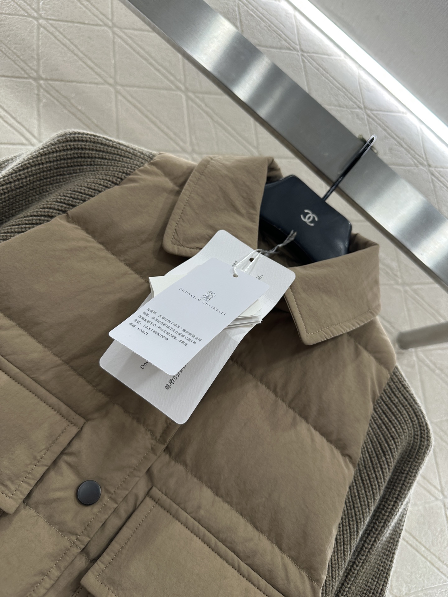 ♥BC*♥2025新品上架 针织拼接翻领羽绒外套定制YB进口防风防水尼龙材质，其工艺还原升级材质，提升秋