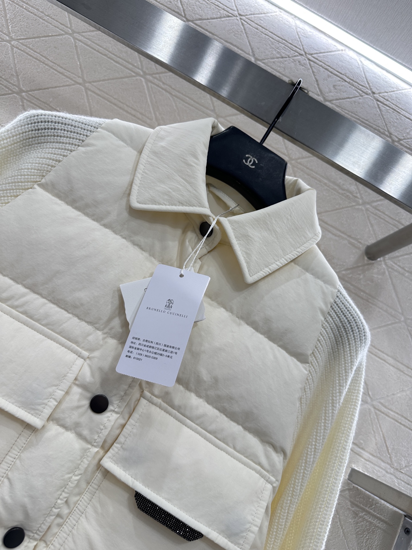 ♥BC*♥2025新品上架 针织拼接翻领羽绒外套定制YB进口防风防水尼龙材质，其工艺还原升级材质，提升秋