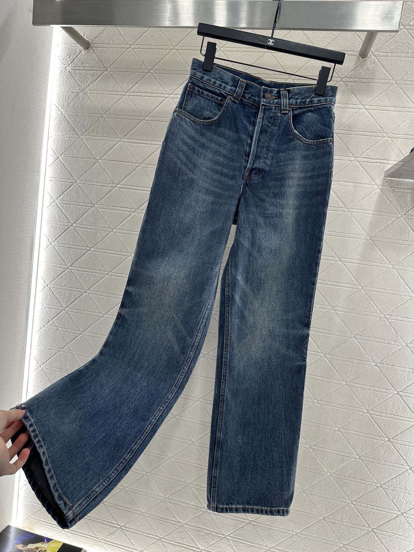 ♥Celin*♥2025新品上架 牛仔直筒长裤定制YB斜纹棉牛仔材质，质感挺括，穿搭有型，直筒长裤版型，