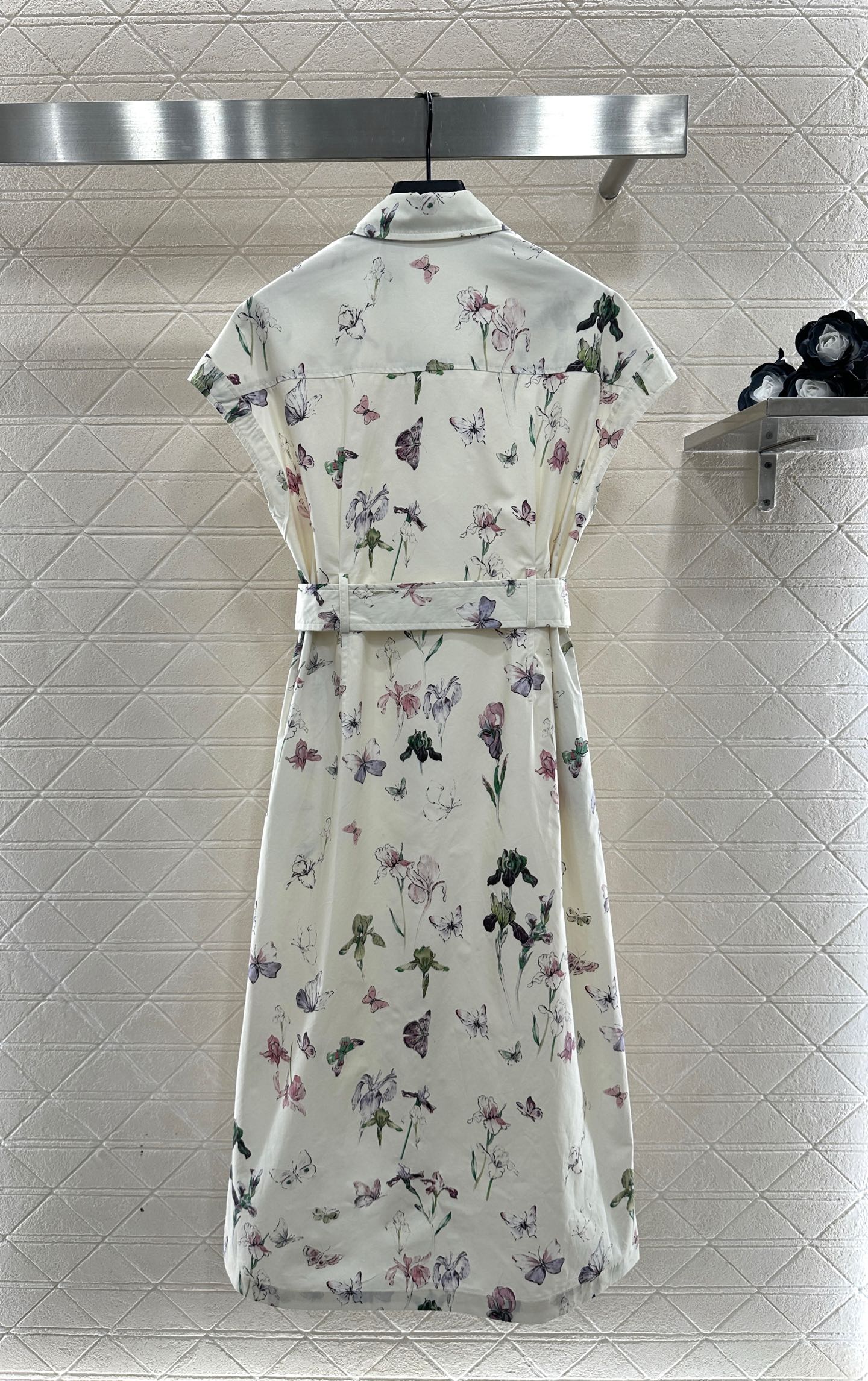 ♥Dio*♥2025新品上架 直喷印花短袖连衣裙定制YB斜纹全棉材质，质感垂顺舒适，吸湿透气，翻领短袖连