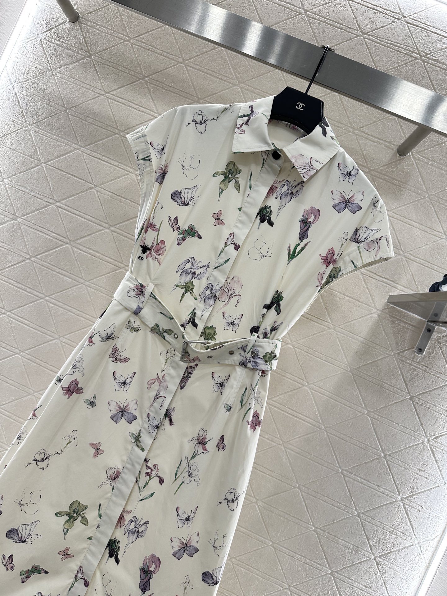 ♥Dio*♥2025新品上架 直喷印花短袖连衣裙定制YB斜纹全棉材质，质感垂顺舒适，吸湿透气，翻领短袖连