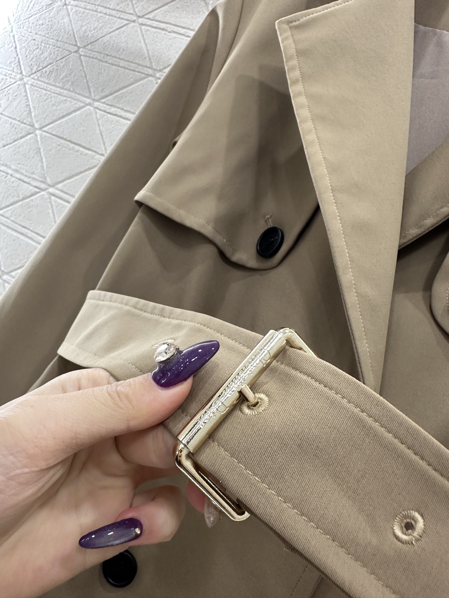 ♥Dio*♥2025新品上架 腰带长款风衣外套定制YB进口风衣材质，工艺处理，挺括有型，翻领长款腰带风衣