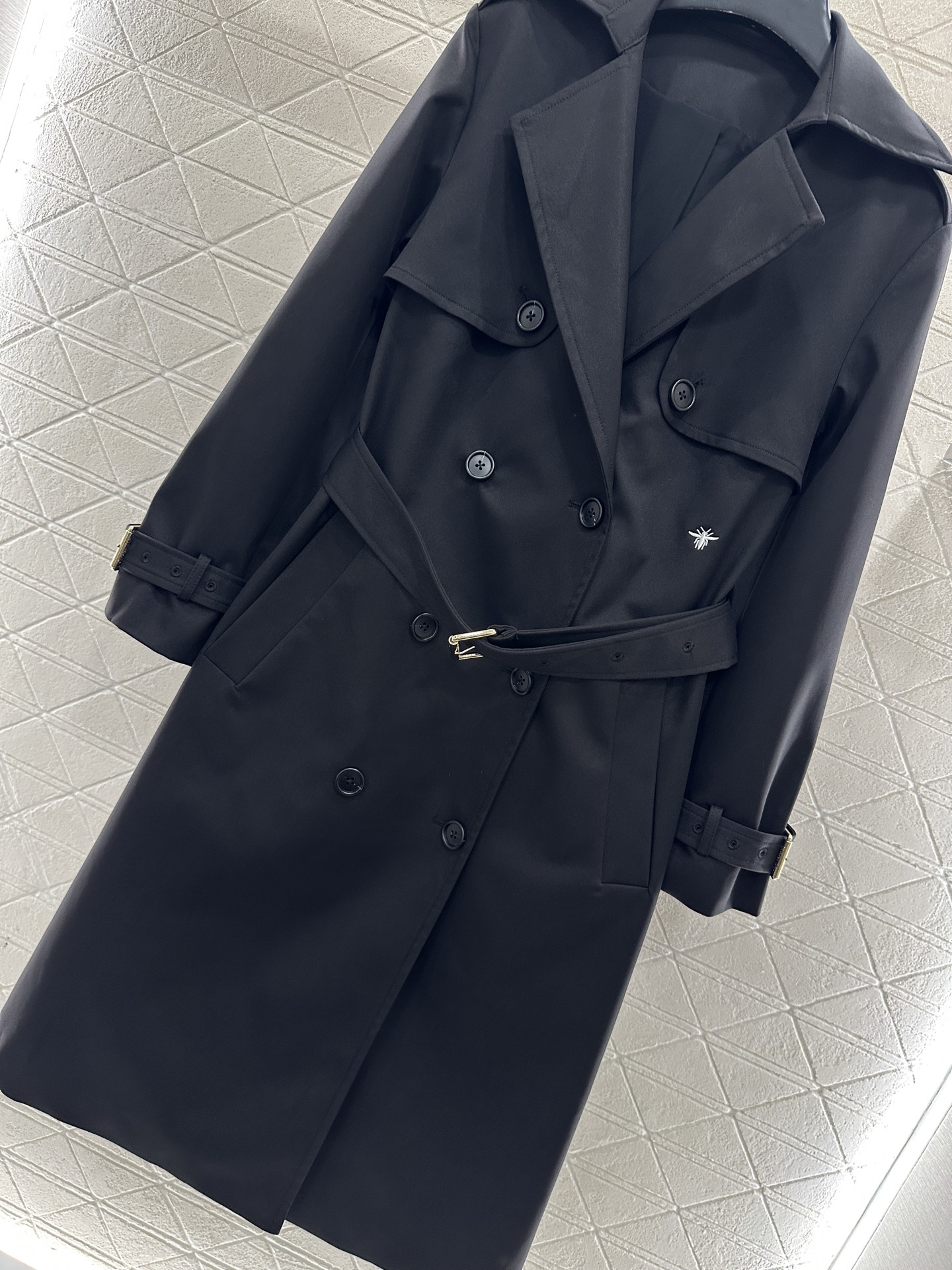 ♥Dio*♥2025新品上架 腰带长款风衣外套定制YB进口风衣材质，工艺处理，挺括有型，翻领长款腰带风衣