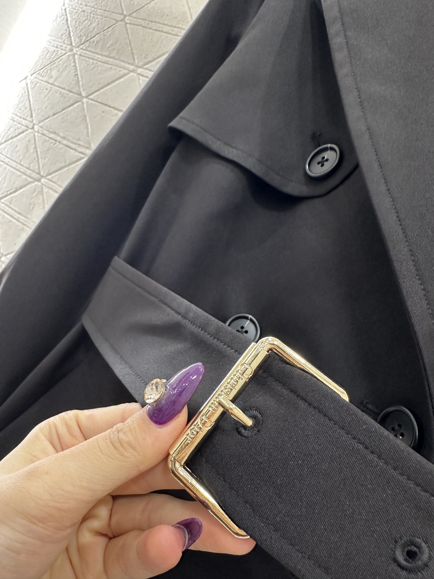 ♥Dio*♥2025新品上架 腰带长款风衣外套定制YB进口风衣材质，工艺处理，挺括有型，翻领长款腰带风衣