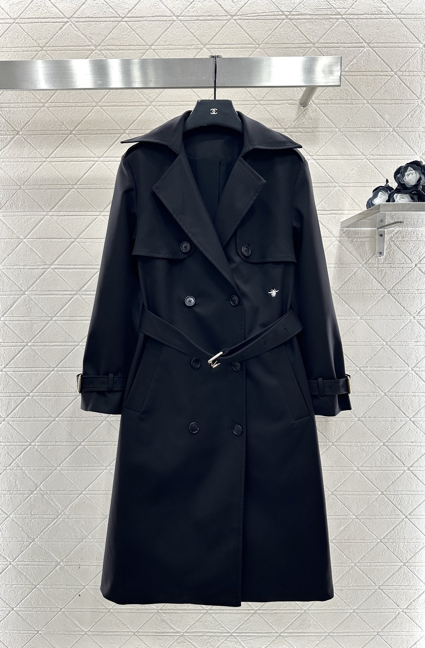 ♥Dio*♥2025新品上架 腰带长款风衣外套定制YB进口风衣材质，工艺处理，挺括有型，翻领长款腰带风衣