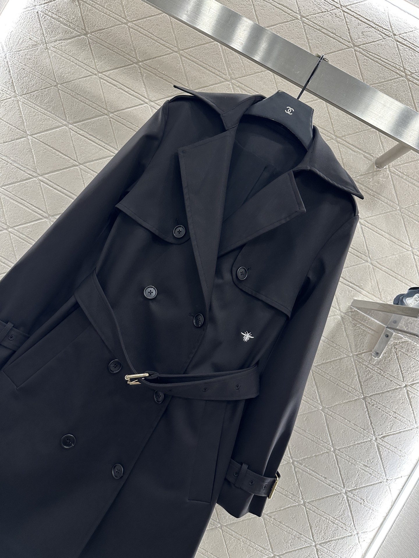 ♥Dio*♥2025新品上架 腰带长款风衣外套定制YB进口风衣材质，工艺处理，挺括有型，翻领长款腰带风衣