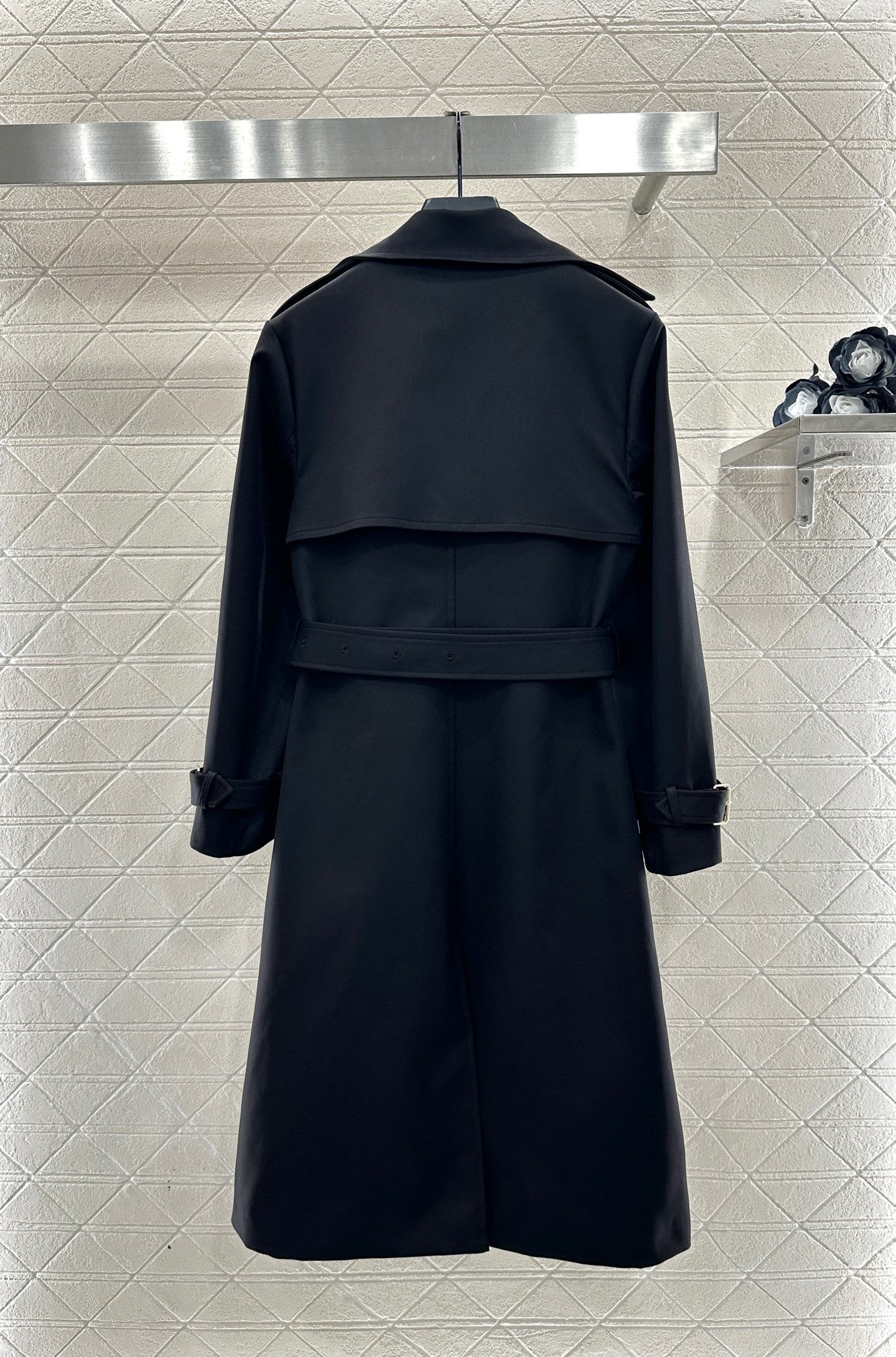 ♥Dio*♥2025新品上架 腰带长款风衣外套定制YB进口风衣材质，工艺处理，挺括有型，翻领长款腰带风衣