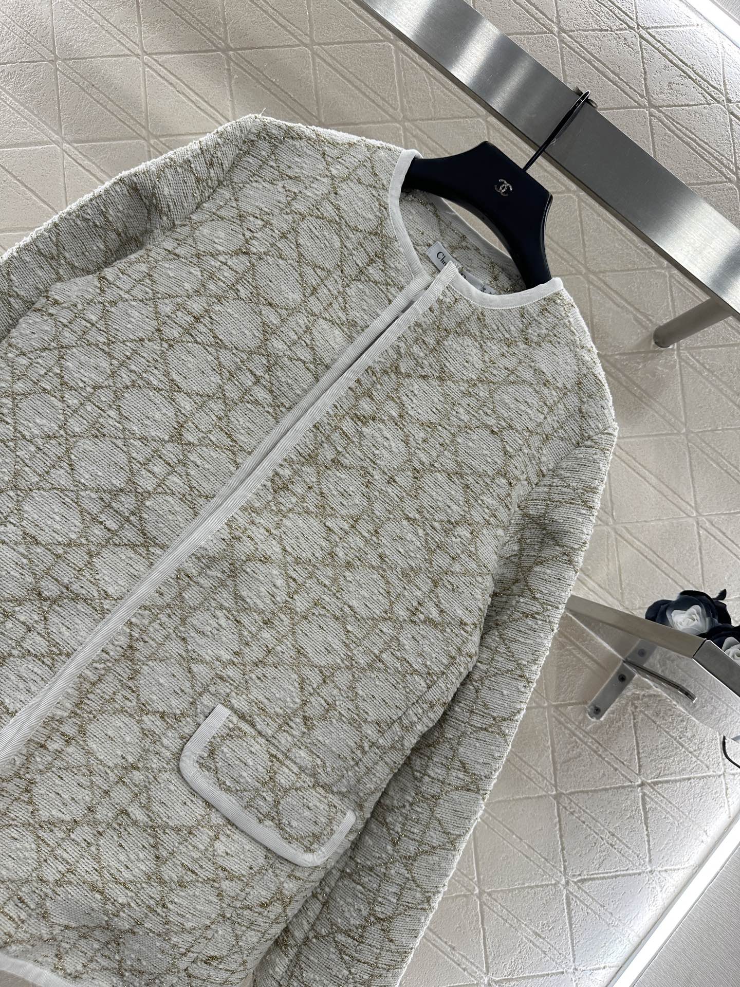 ♥Dio*♥2025新品上架 藤格纹提花外套裙裤套装定制YB进口提花材质，质感高级，品相十足，圆领廓形外