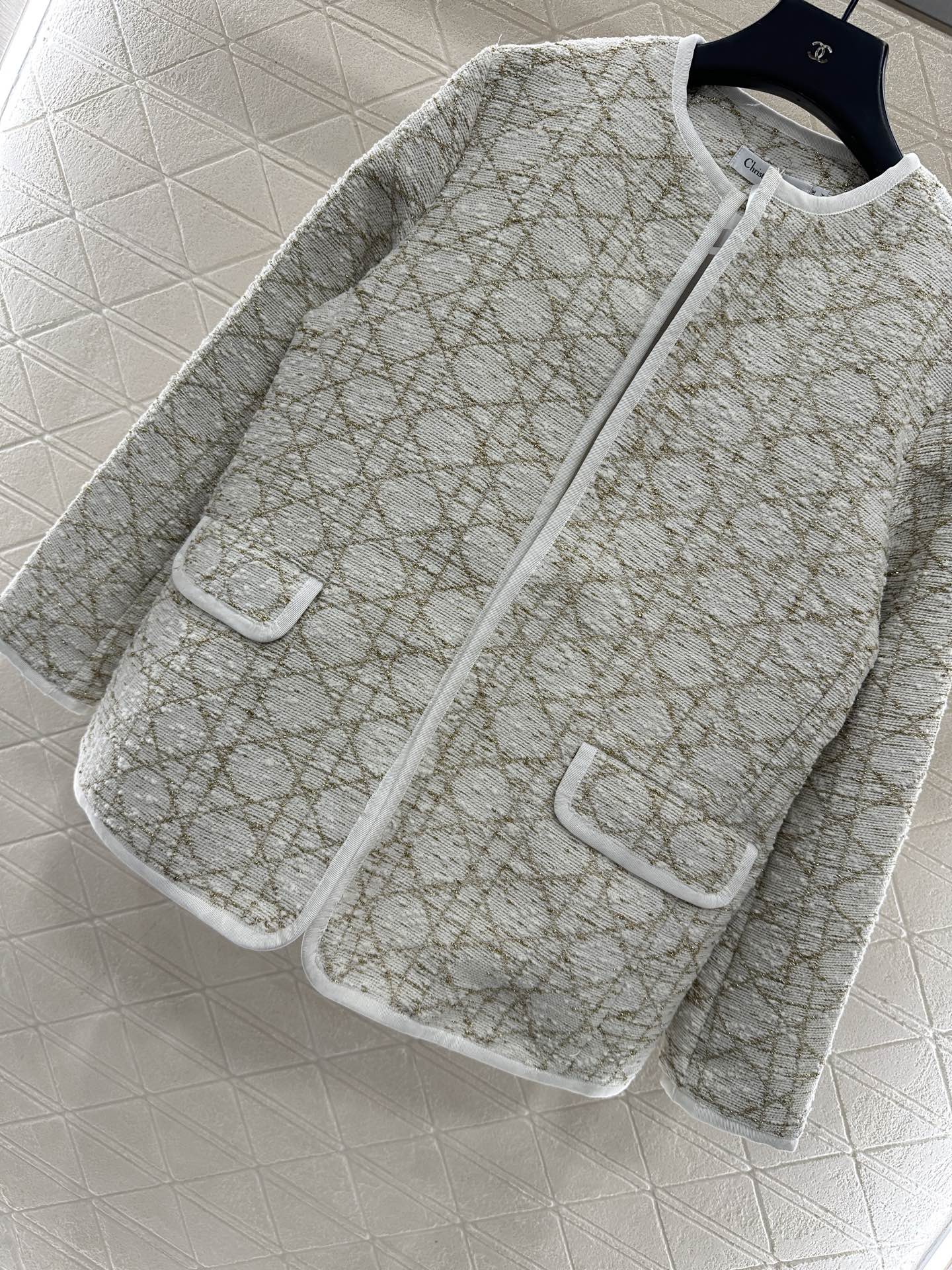 ♥Dio*♥2025新品上架 藤格纹提花外套裙裤套装定制YB进口提花材质，质感高级，品相十足，圆领廓形外