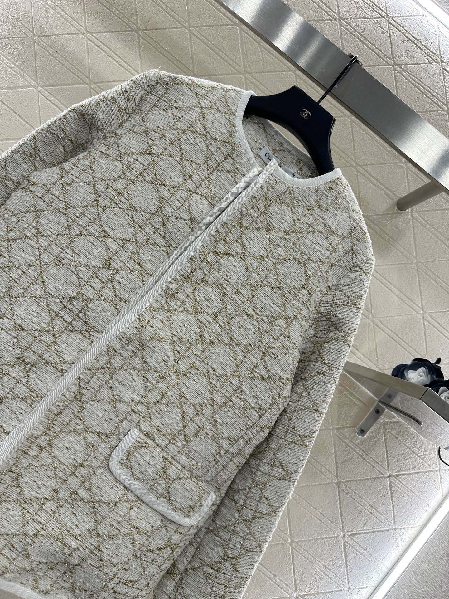 ♥Dio*♥2025新品上架 藤格纹提花外套裙裤套装定制YB进口提花材质，质感高级，品相十足，圆领廓形外