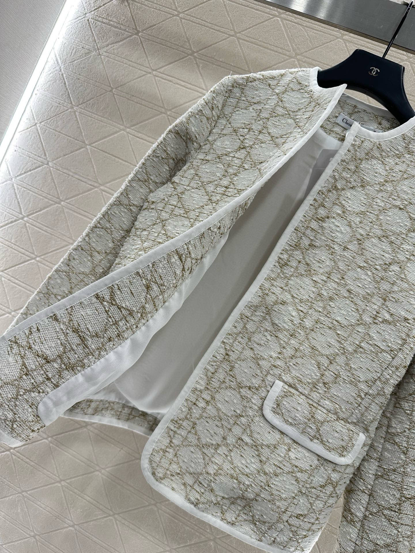 ♥Dio*♥2025新品上架 藤格纹提花外套裙裤套装定制YB进口提花材质，质感高级，品相十足，圆领廓形外