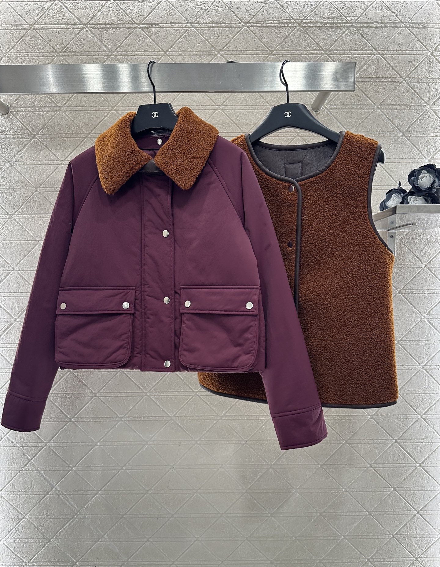 ♥Loew*♥2025新品上架 泰迪绒两件套棉服外套定制YB泰迪羊毛绒➕防水尼龙材质，质感高级，穿搭有型