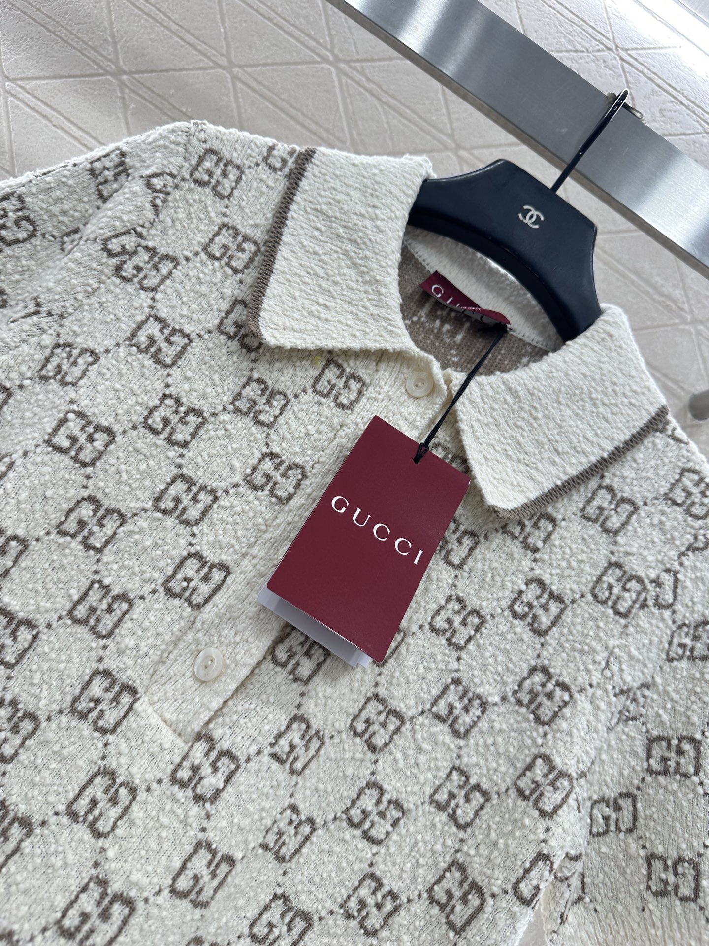 ♥Gucc*♥2025新品上架 提花针织短袖连衣裙定制YB羊毛纱线织造，工艺处理，颗粒感明显，质感上乘，