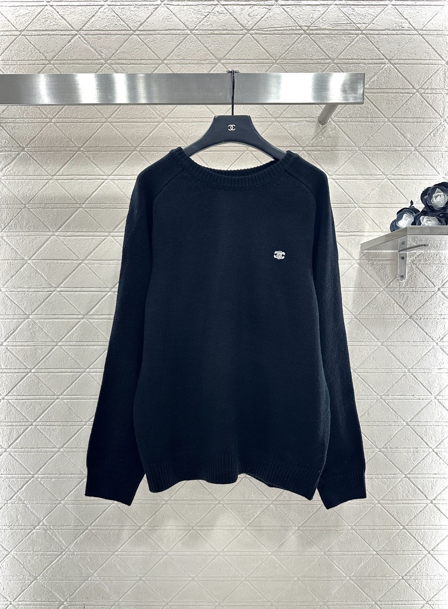 ♥Celin*♥2025新品上架 刺绣凯旋门针织套头毛衣定制YB羊毛纱线织造，肌理明显，穿搭舒适保暖，针