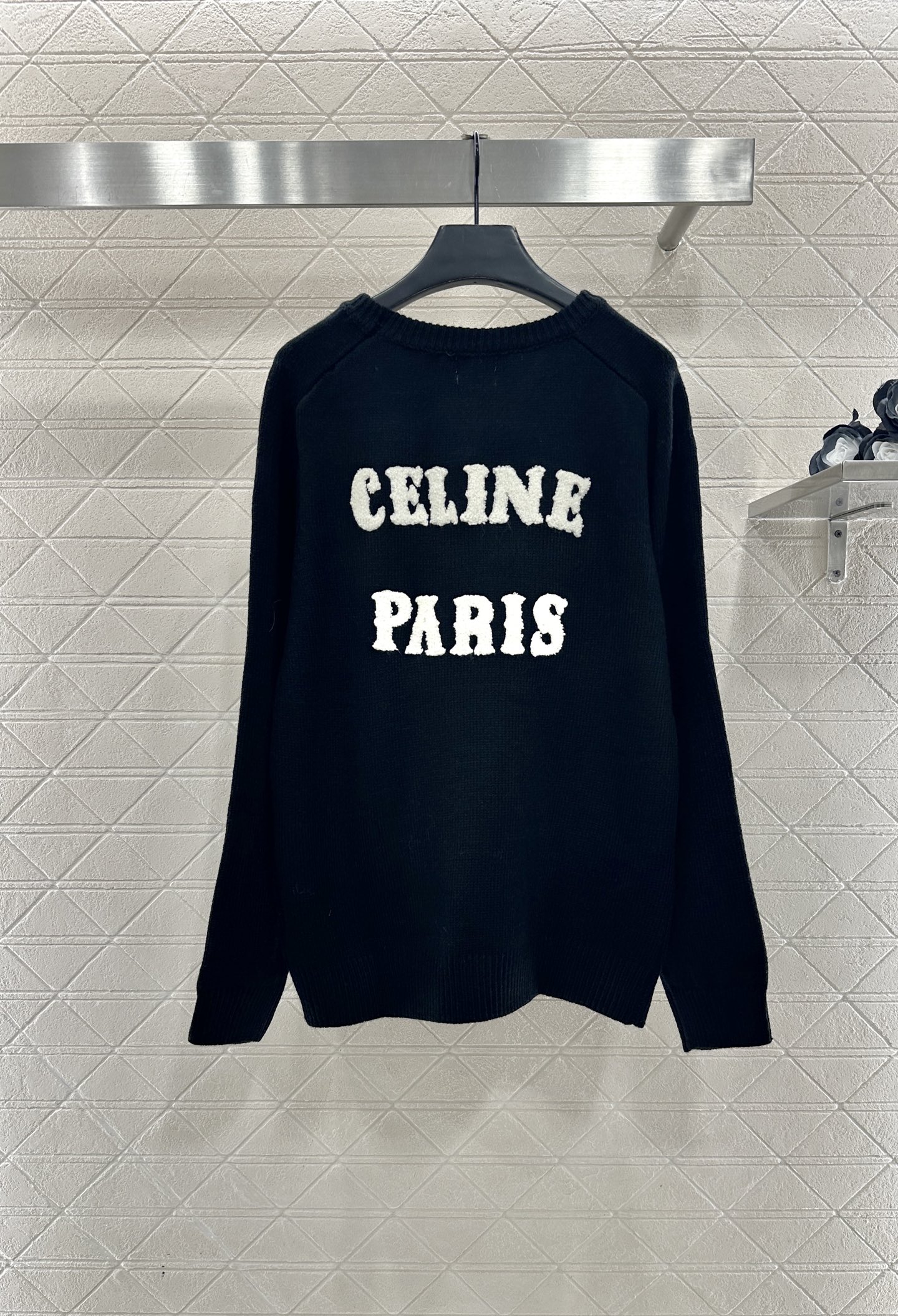 ♥Celin*♥2025新品上架 刺绣凯旋门针织套头毛衣定制YB羊毛纱线织造，肌理明显，穿搭舒适保暖，针