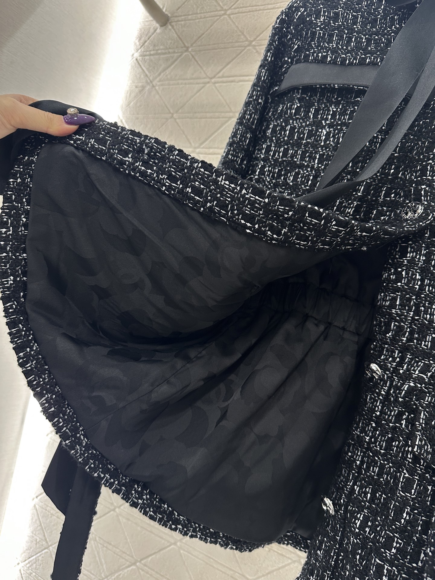 ♥Chane*♥2025新品上架 洋装捆边蝴蝶结丝带外套定制YB进口粗纺羊毛呢材质，质感高级，品相十足，