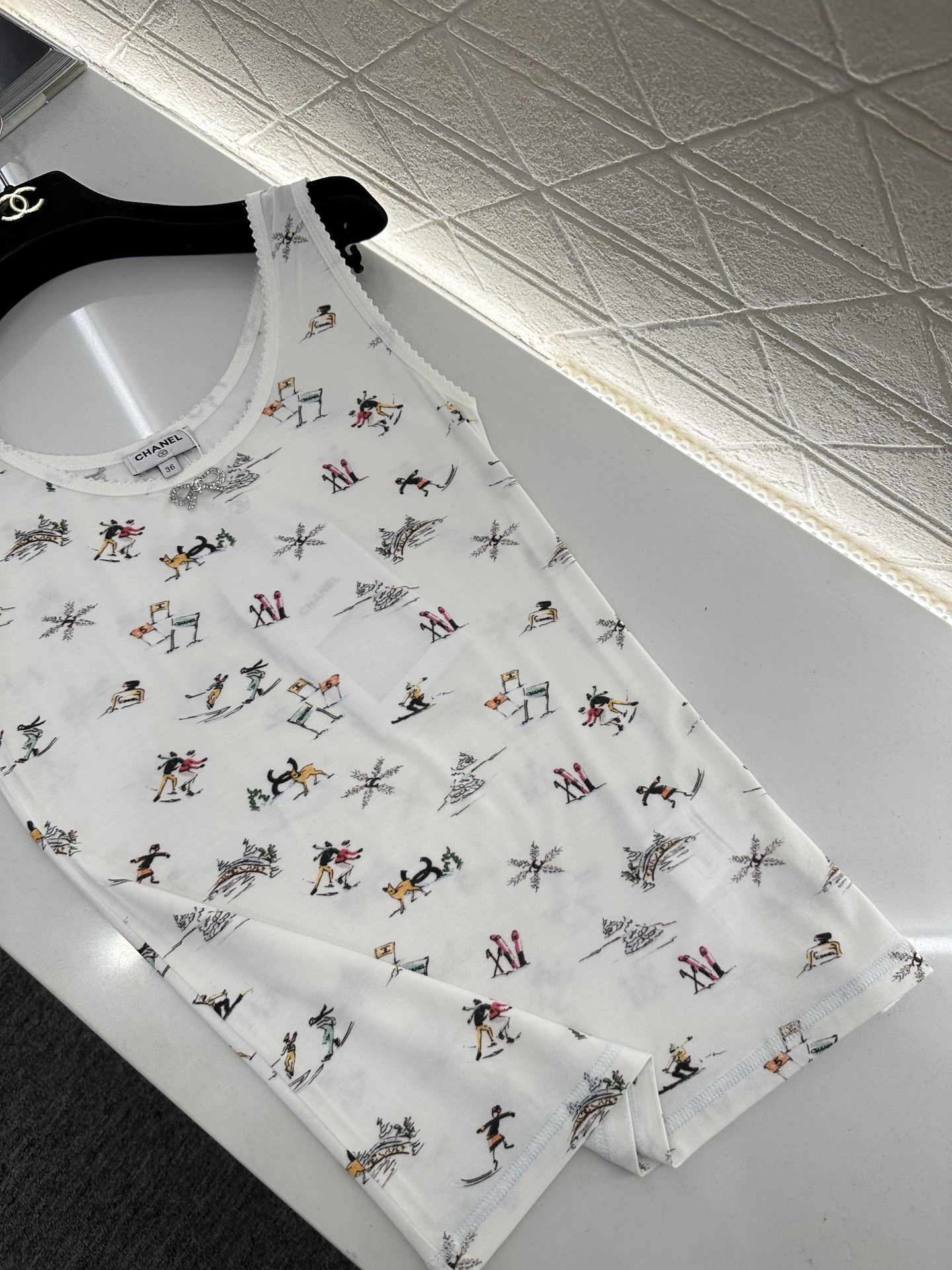 ♥Chane*♥2025新品上架 圆领印花背心25coco滑雪🎿系列#定制YB丝绵材质，质感舒适，弹力十