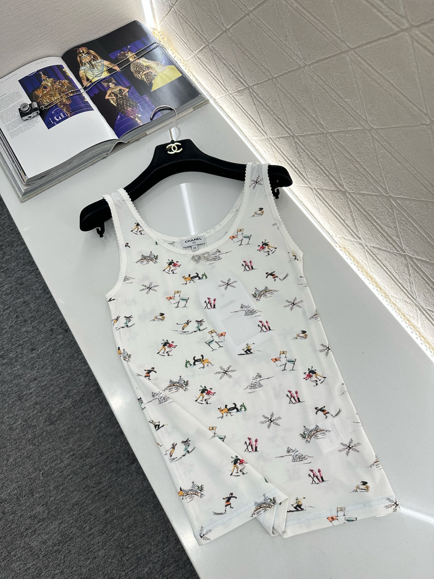 ♥Chane*♥2025新品上架 圆领印花背心25coco滑雪🎿系列#定制YB丝绵材质，质感舒适，弹力十