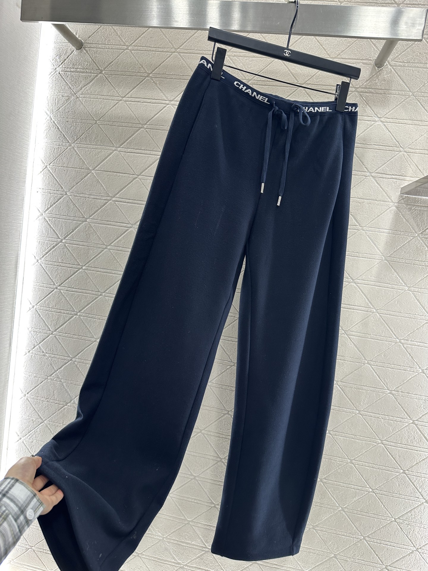 ♥Chane*♥2025新品上架 加绒织带阔腿弯刀长裤定制YB进口羊毛混纺材质，质感高级，加绒厚度，分量