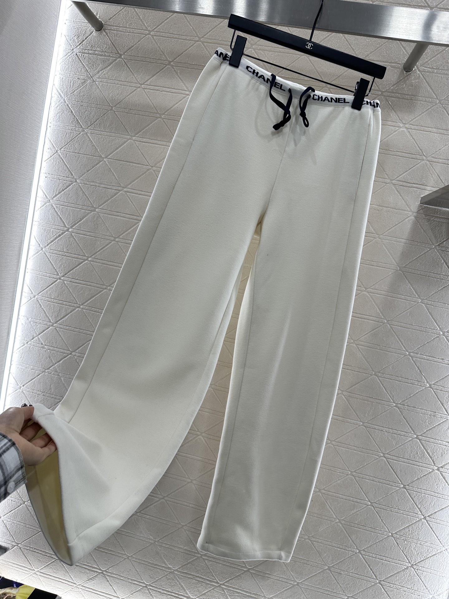 ♥Chane*♥2025新品上架 加绒织带阔腿弯刀长裤定制YB进口羊毛混纺材质，质感高级，加绒厚度，分量