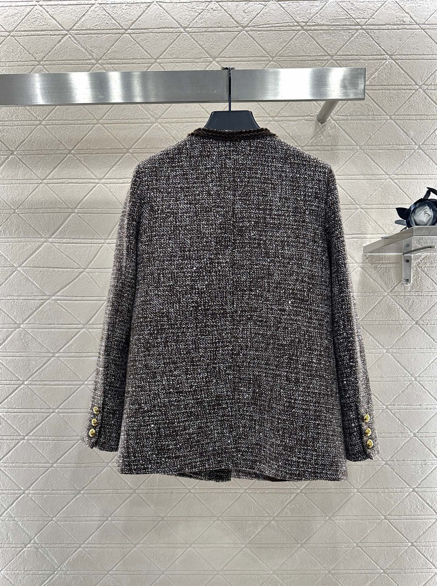 ♥Celin*♥2025新品上架 圆领捆边编织洋装外套定制YB进口粗纺羊毛呢材质，质感高级，品相十足，圆