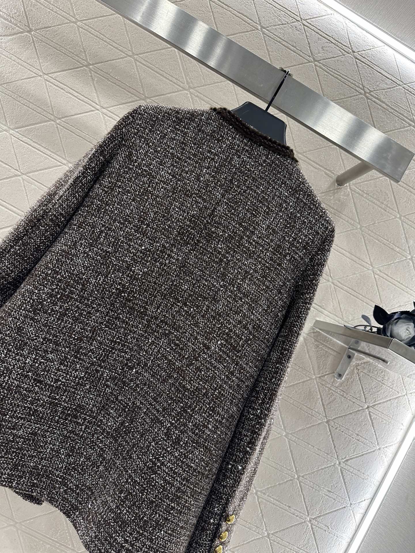 ♥Celin*♥2025新品上架 圆领捆边编织洋装外套定制YB进口粗纺羊毛呢材质，质感高级，品相十足，圆