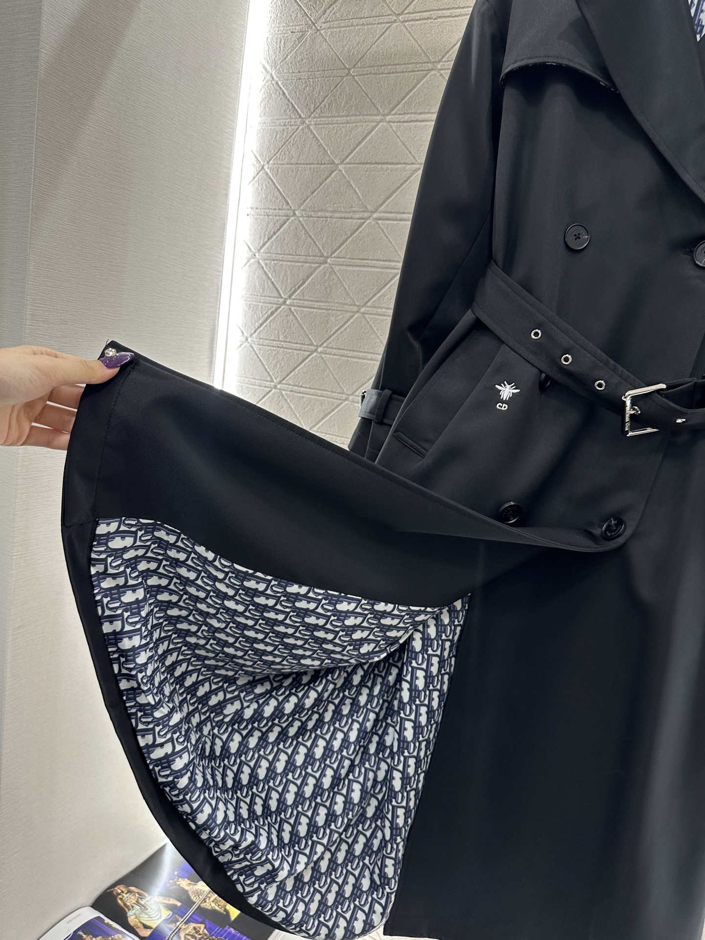 ♥Dio*♥2025新品上架 翻领双排扣长款风衣定制YB进口风衣材质，挺括有型，质感高级，翻领枪驳领长款