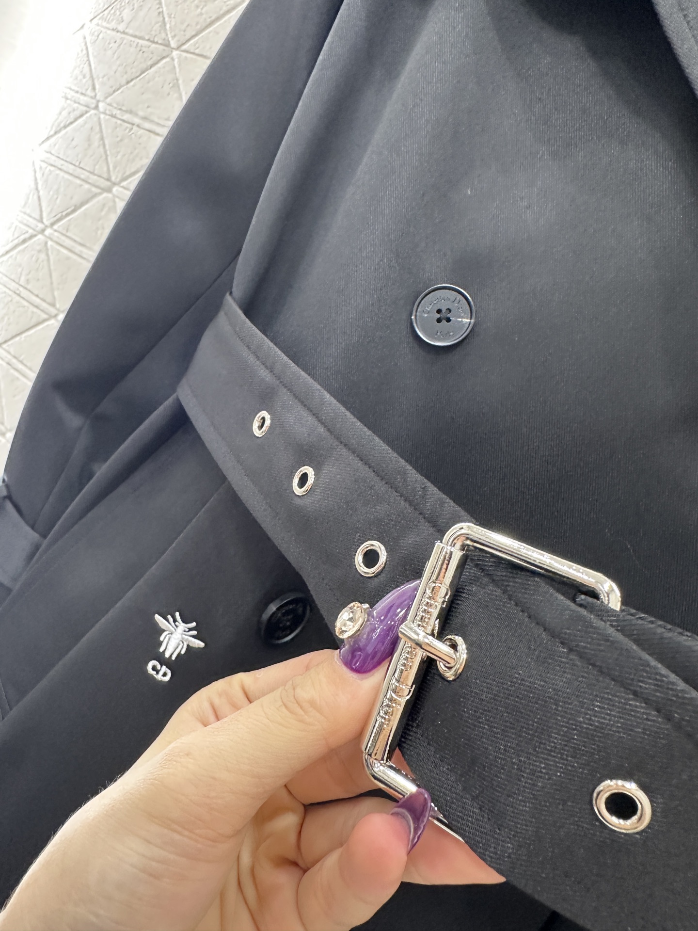 ♥Dio*♥2025新品上架 翻领双排扣长款风衣定制YB进口风衣材质，挺括有型，质感高级，翻领枪驳领长款