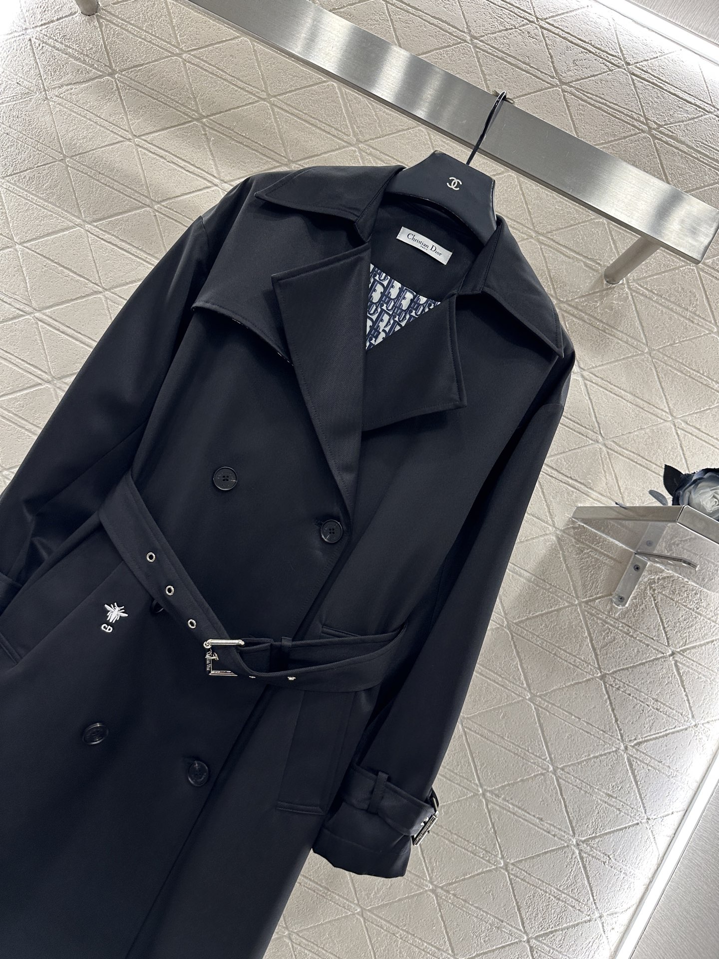 ♥Dio*♥2025新品上架 翻领双排扣长款风衣定制YB进口风衣材质，挺括有型，质感高级，翻领枪驳领长款