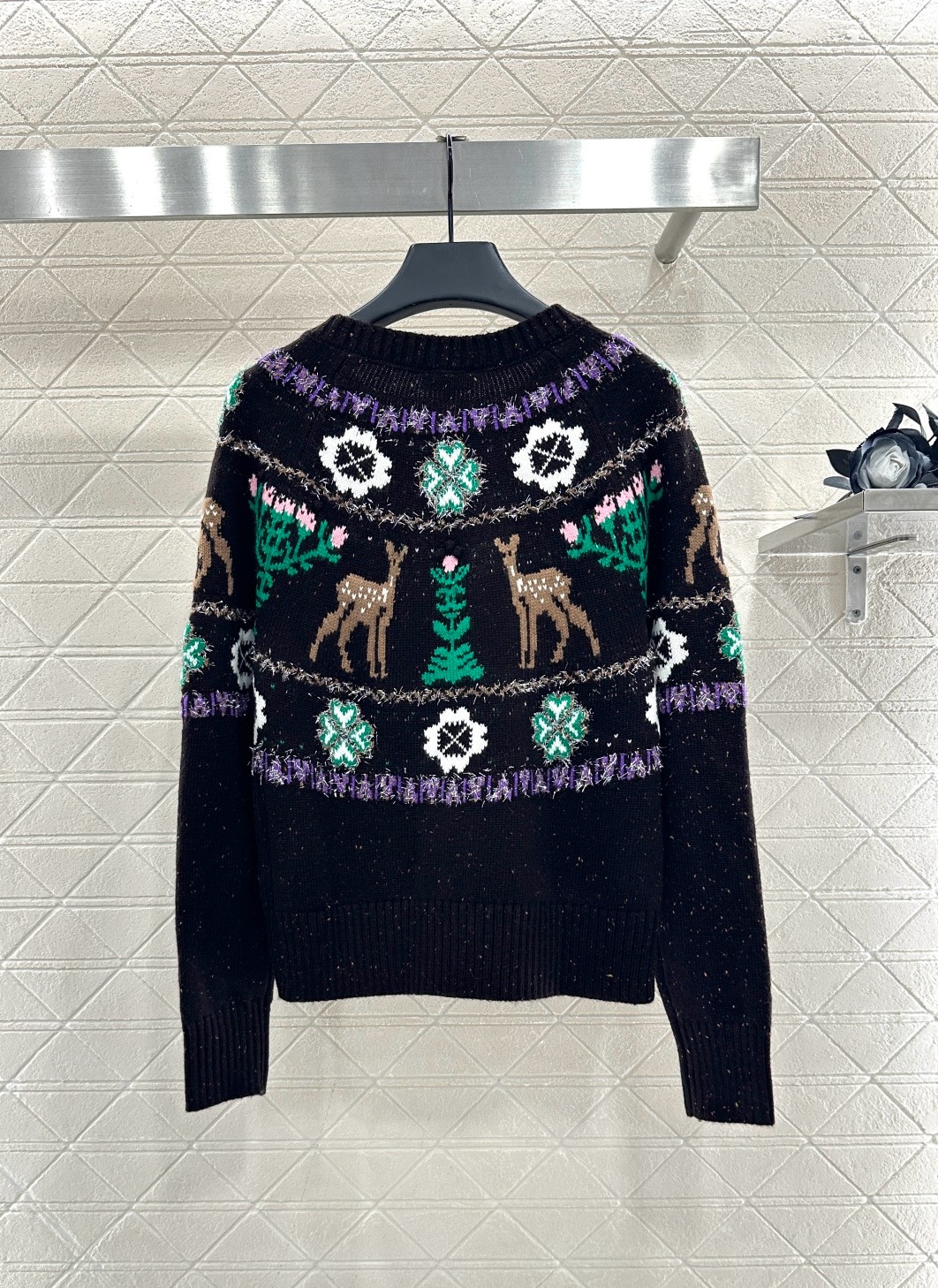 ♥Chane*♥2025新品上架 重工钩花圆领针织开衫25coco圣诞🧑‍🎄滑雪🎿系列#定制YB羊绒针织