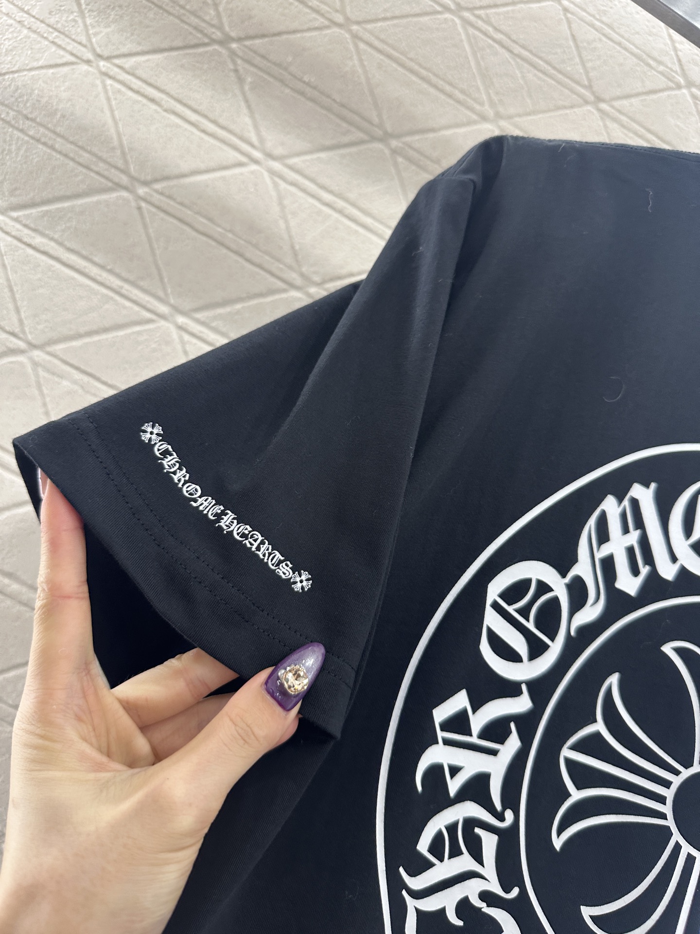 ♥Chrome hear*♥2025新品上架 字母印花短袖𝑇𝑒𝑒定制YB斜纹全棉材质，质感舒适，弹力十足