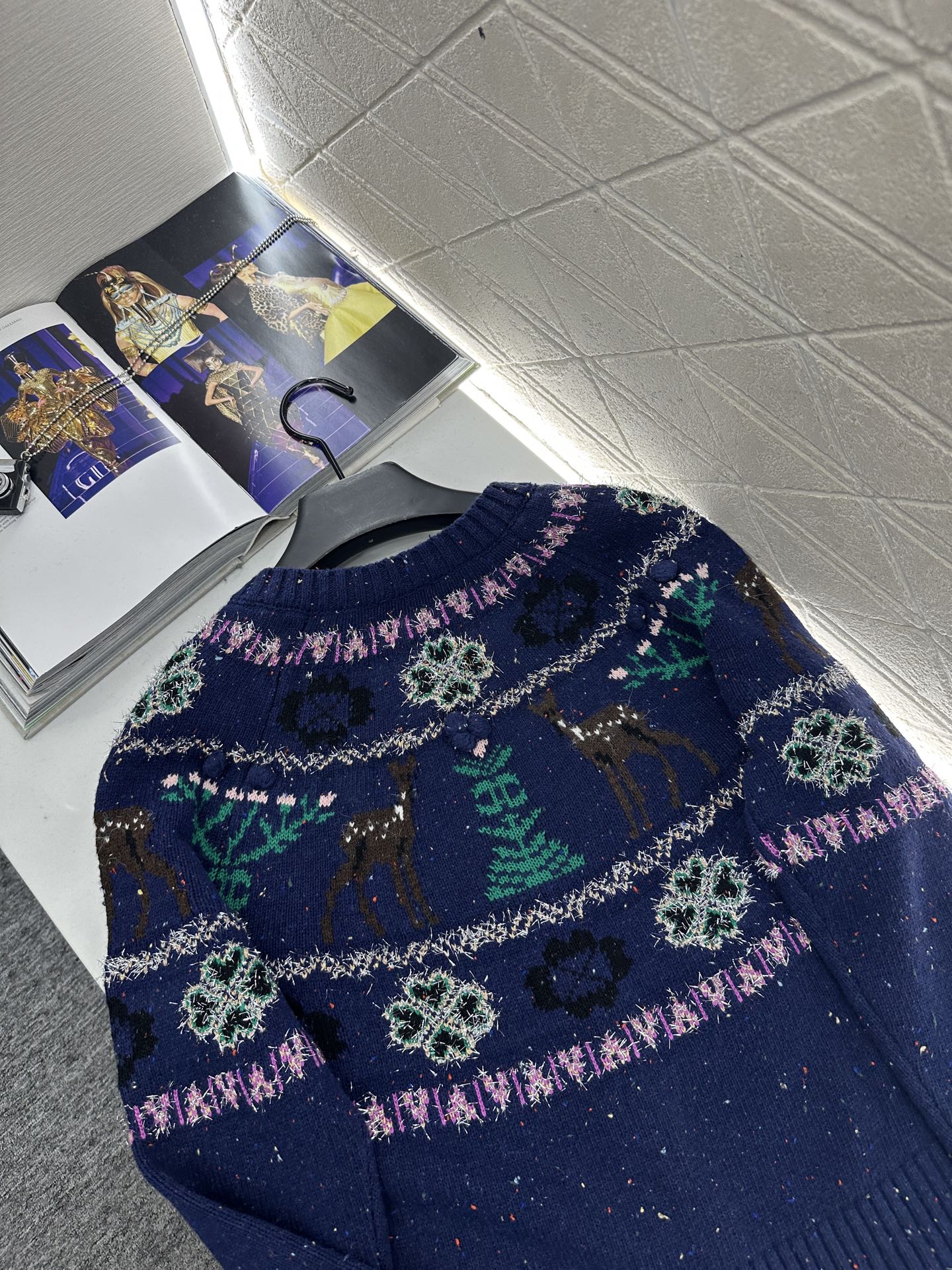 ♥Chane*♥2025新品上架 重工钩花圆领针织开衫25coco圣诞🧑‍🎄滑雪🎿系列#定制YB羊绒针织