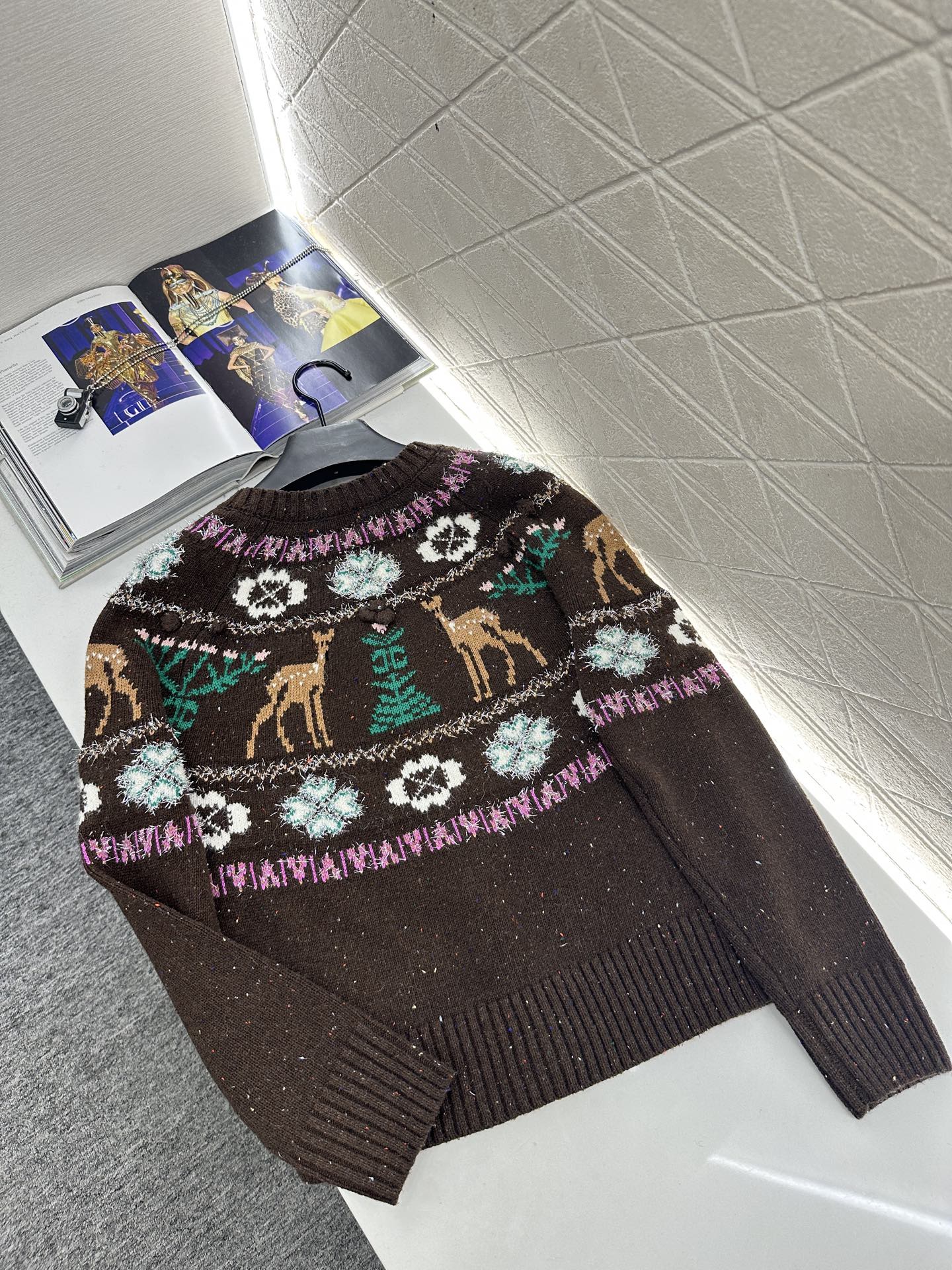 ♥Chane*♥2025新品上架 重工钩花圆领针织开衫25coco圣诞🧑‍🎄滑雪🎿系列#定制YB羊绒针织