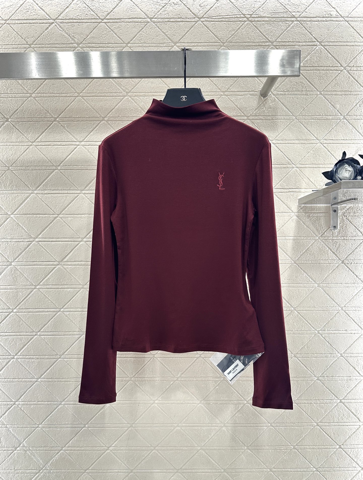 ♥Saint Lauren*♥2025新品上架 修身字母高领打底衫定制YB羊毛材质，质感舒适，弹力十足，