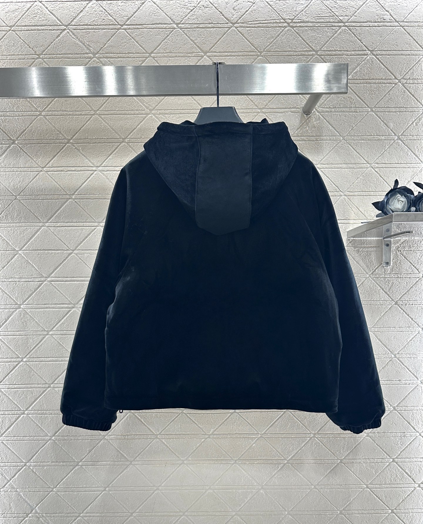 ♥Prad*♥2025新品上架 连帽丝绒棉服外套定制YB进口丝绒材质，质感光泽，舒适保暖，连帽拉链外套版