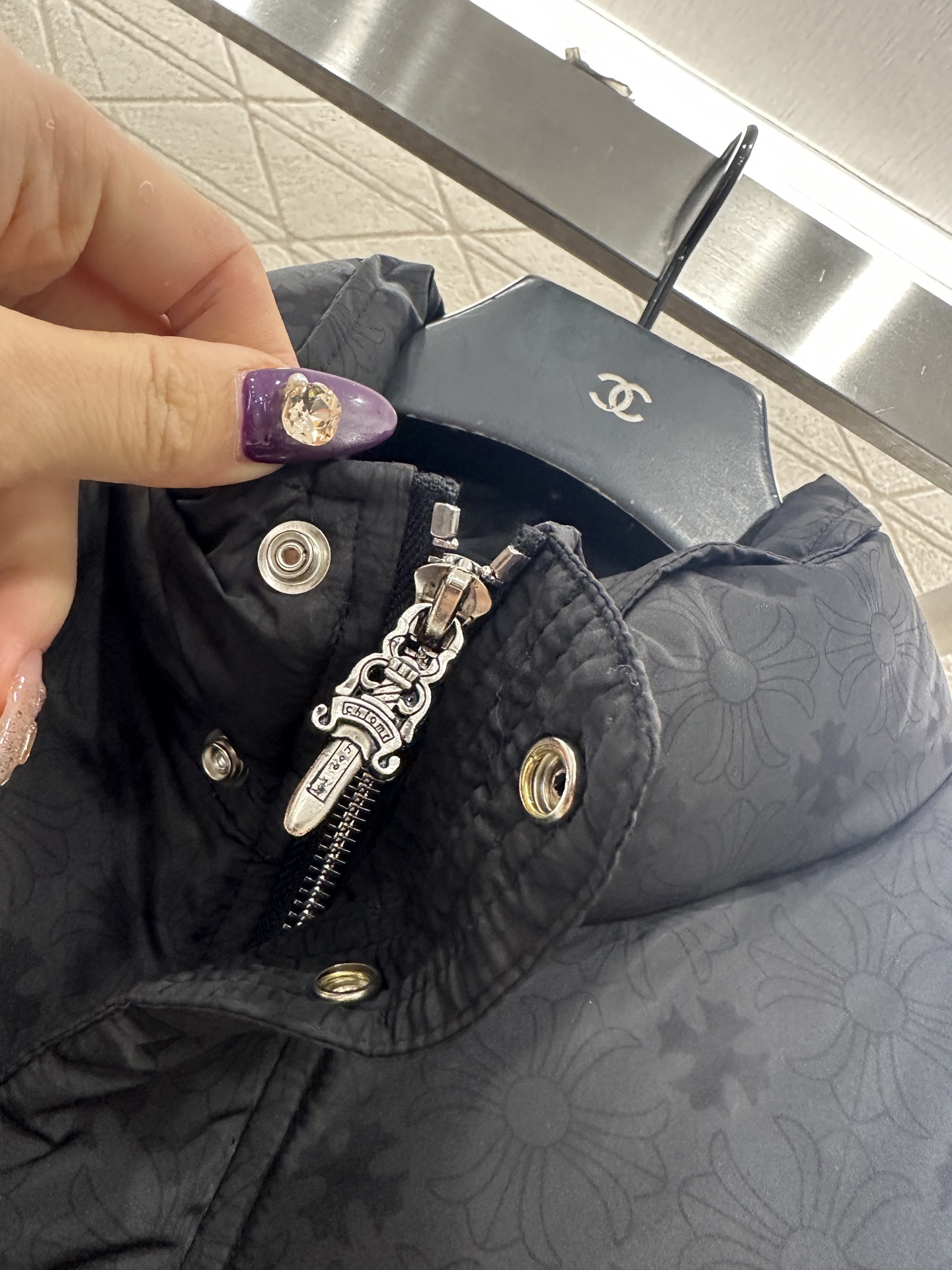 ♥Chrome heart*♥2025新品上架 十字架印花羽绒马甲定制YB防风防水尼龙材质，白鹅绒填充内