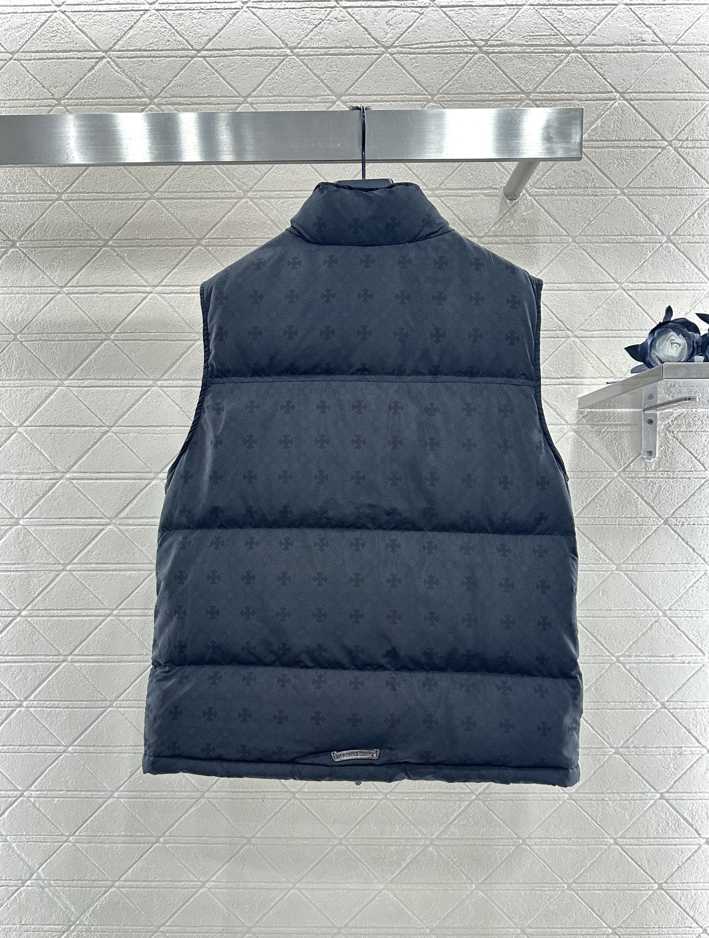 ♥Chrome heart*♥2025新品上架 十字架印花羽绒马甲定制YB防风防水尼龙材质，白鹅绒填充内