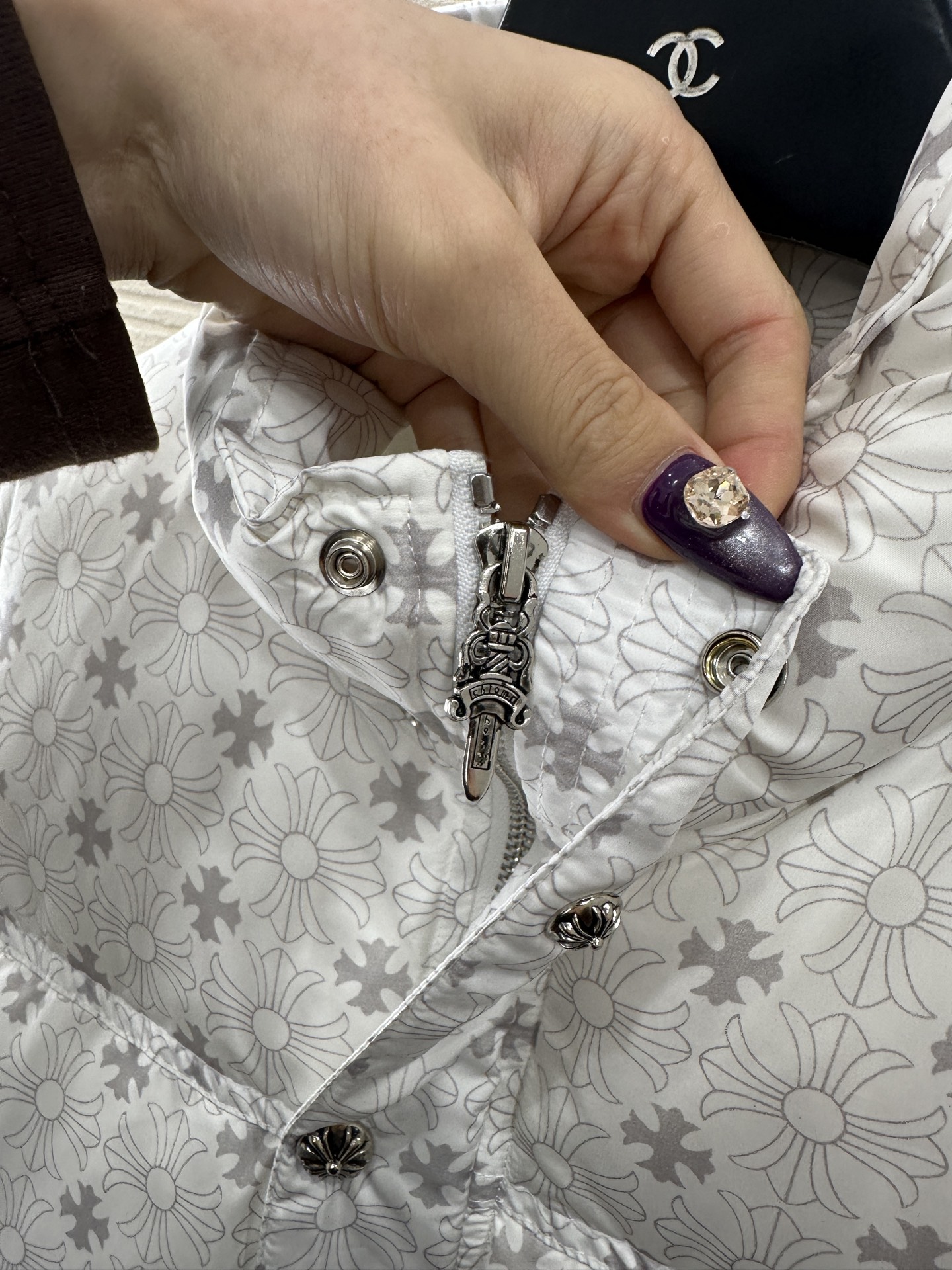 ♥Chrome heart*♥2025新品上架 十字架印花羽绒马甲定制YB防风防水尼龙材质，白鹅绒填充内