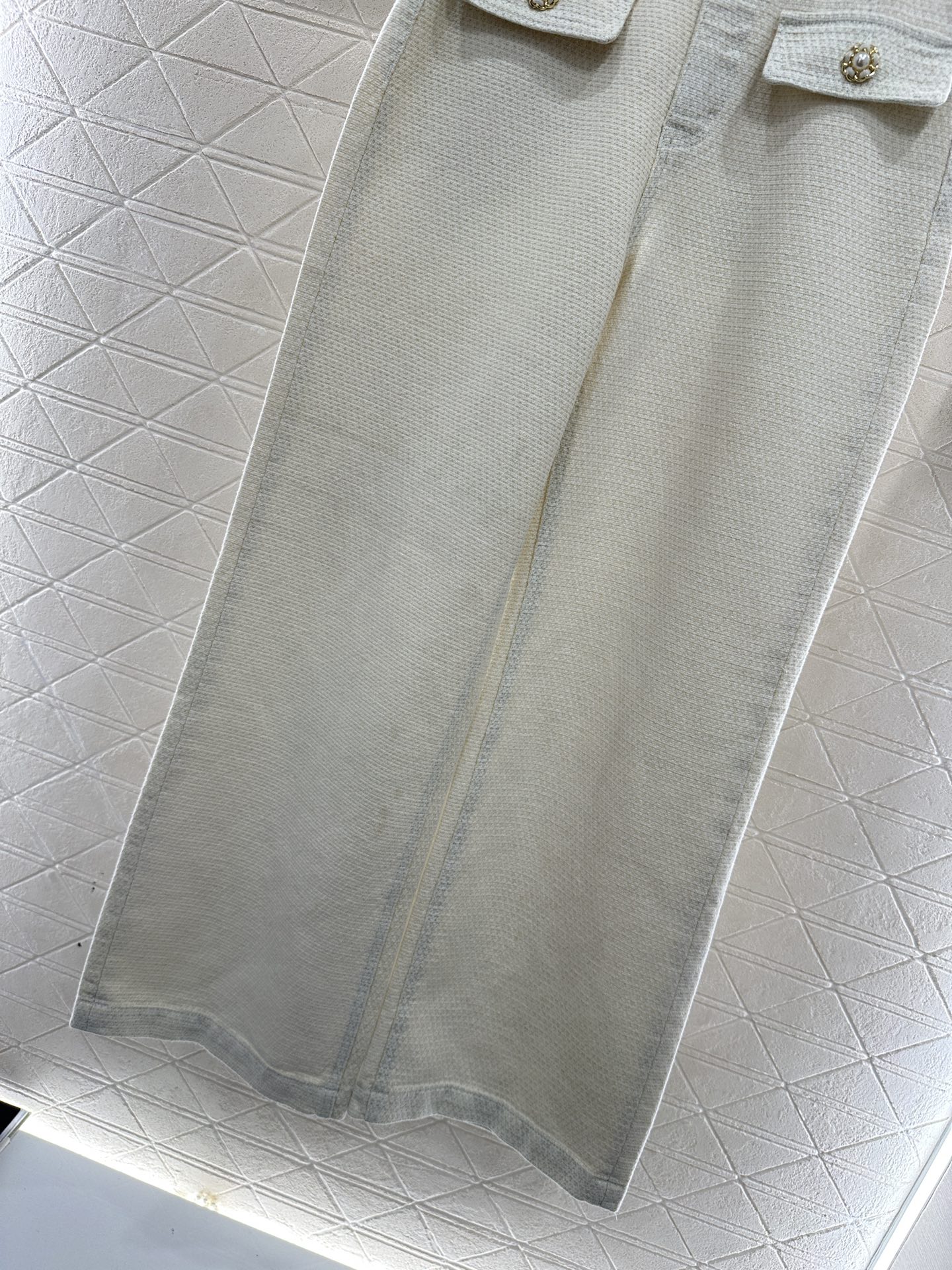 ♥Chane*♥2025新品上架 腰带链条阔腿长裤定制YB进口粗纺毛呢材质，肌理明显，高级时尚，高腰阔腿