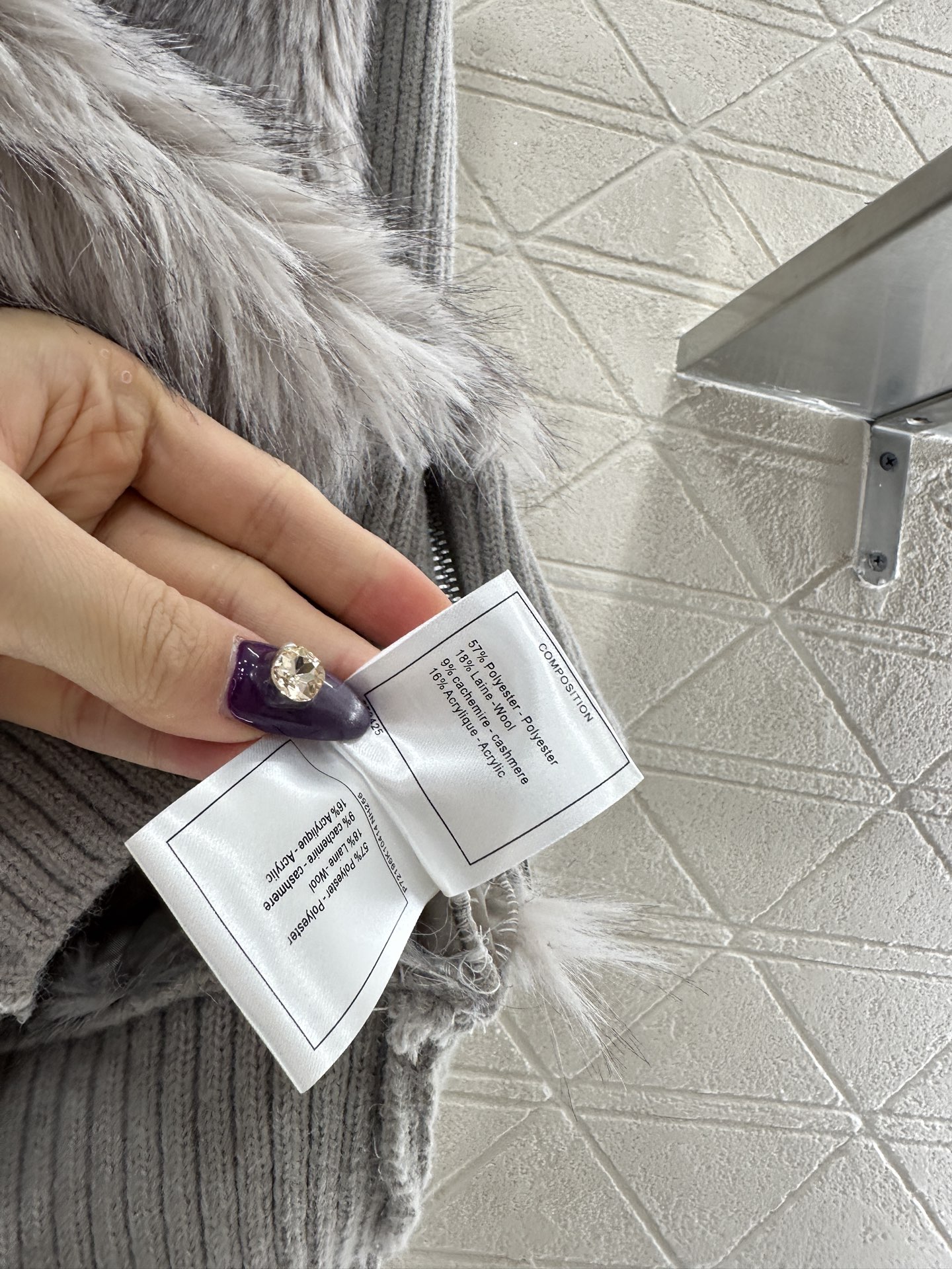 ♥Chane*♥2025新品上架 针织拼接翻领皮毛外套定制YB皮毛拼接羊毛针织材质，前后片毛绒手感柔软舒