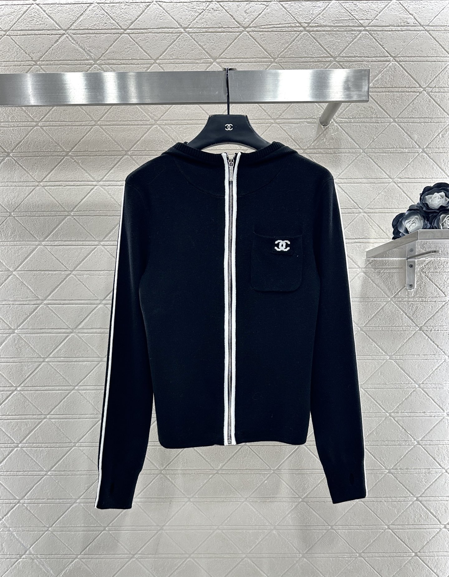 ♥Chane*♥2025新品上架 连帽针织拉链外套25coco滑雪🎿系列#定制YB羊毛纱线织造，质感细腻