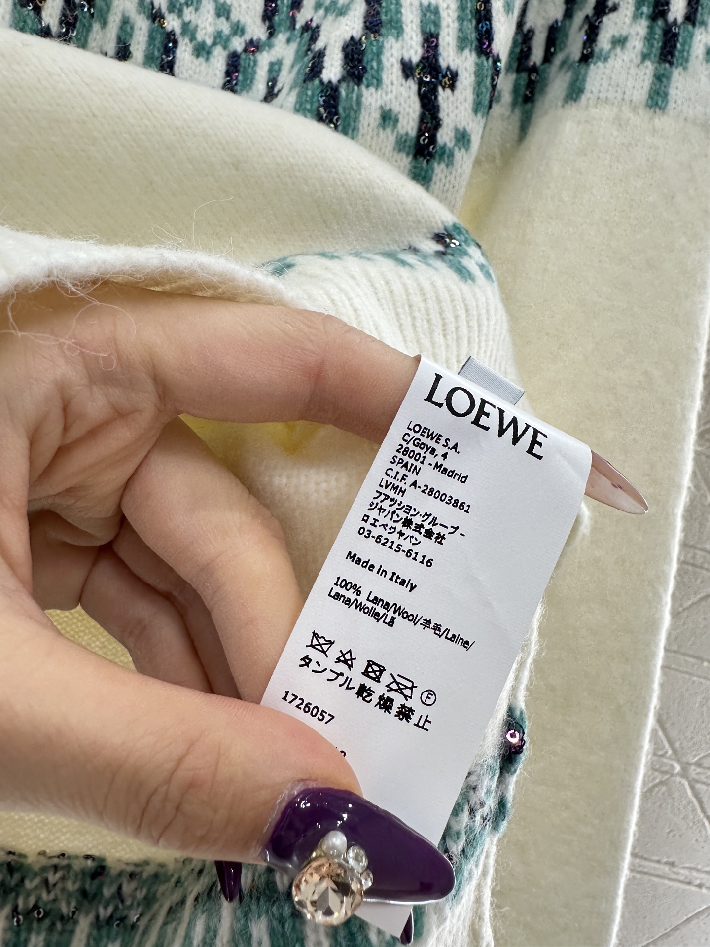 ♥Loew*♥2025新品上架 重工钩花珠片套头毛衣Louiswain联名系列#定制YB羊毛针织材质，质