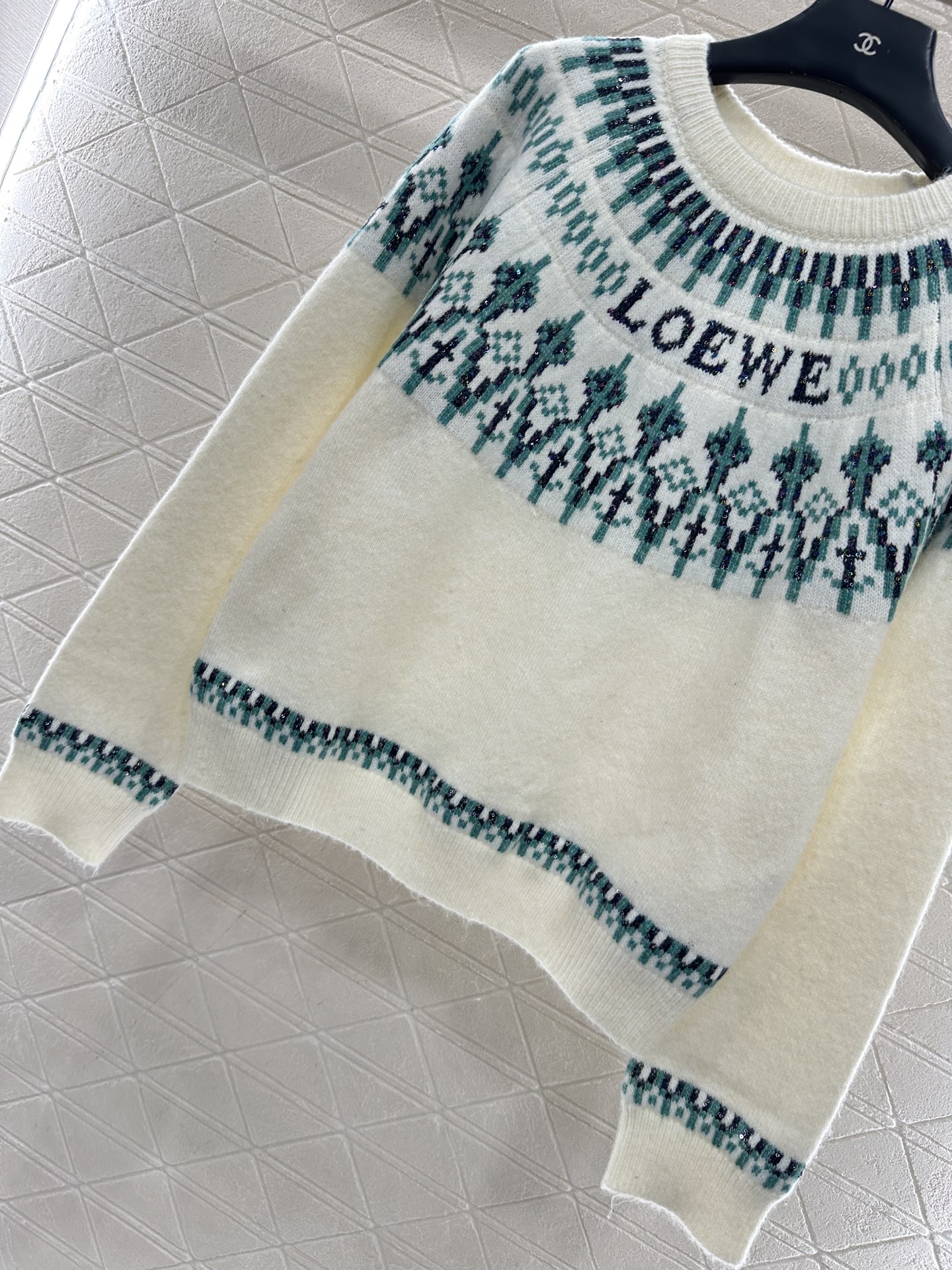 ♥Loew*♥2025新品上架 重工钩花珠片套头毛衣Louiswain联名系列#定制YB羊毛针织材质，质