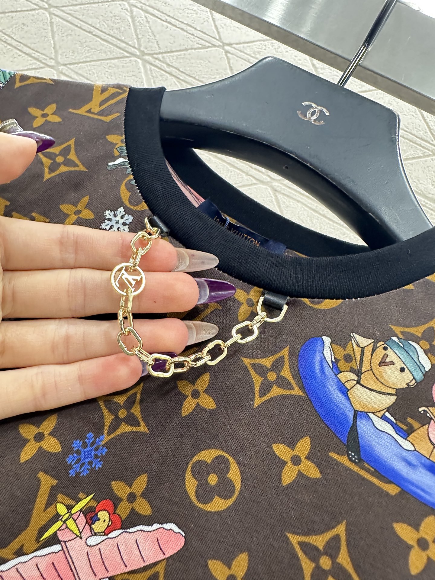 ♥Louis Vuitto*♥2025新品上架 公仔印花链条𝑇𝑒𝑒圣诞🧑‍🎄限定系列#定制YB斜纹全棉材