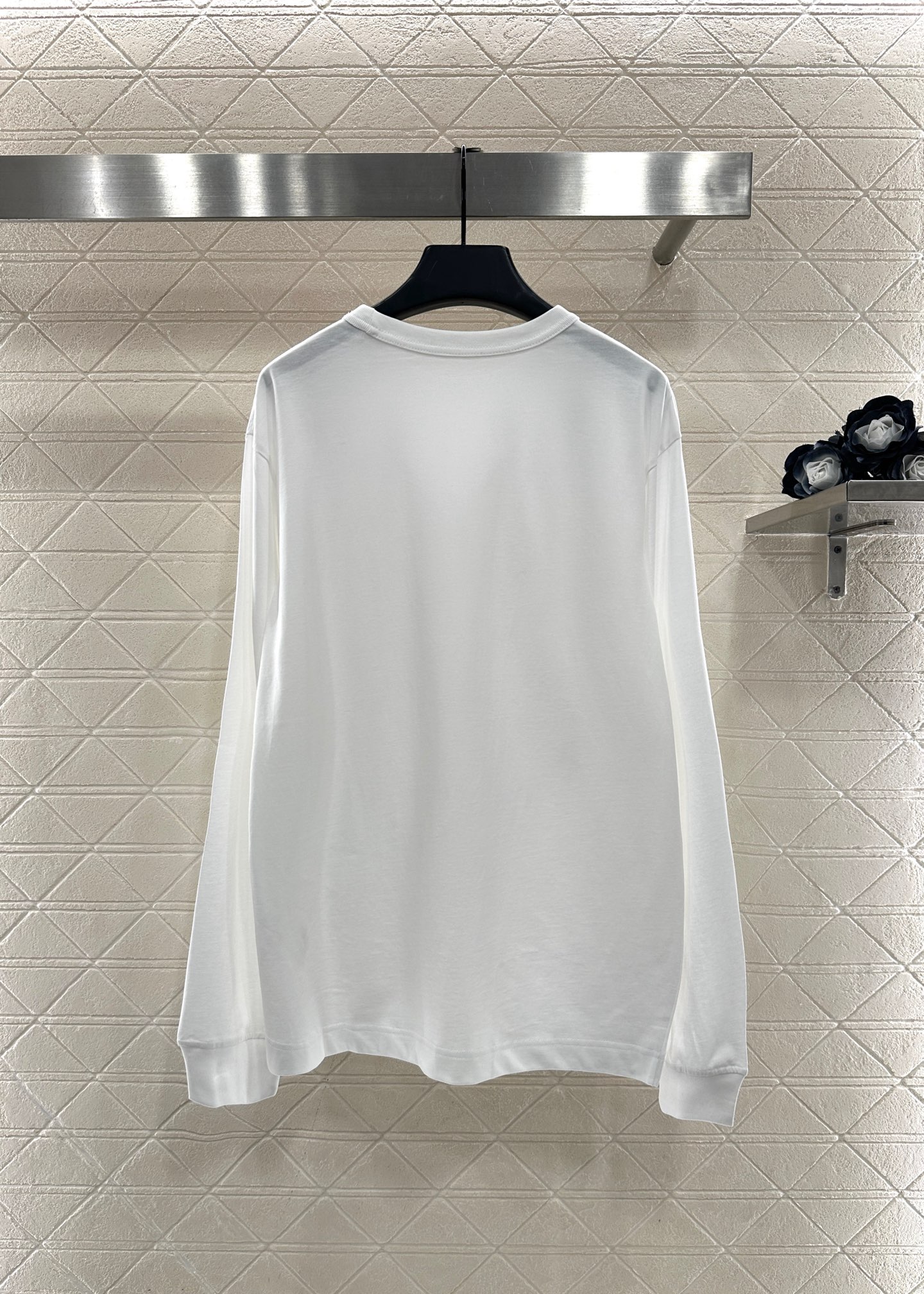 ♥Alexander wan*♥2025新品上架 字母印花圆领长袖定制YB进口棉府绸材质，丝滑亲肤，质感