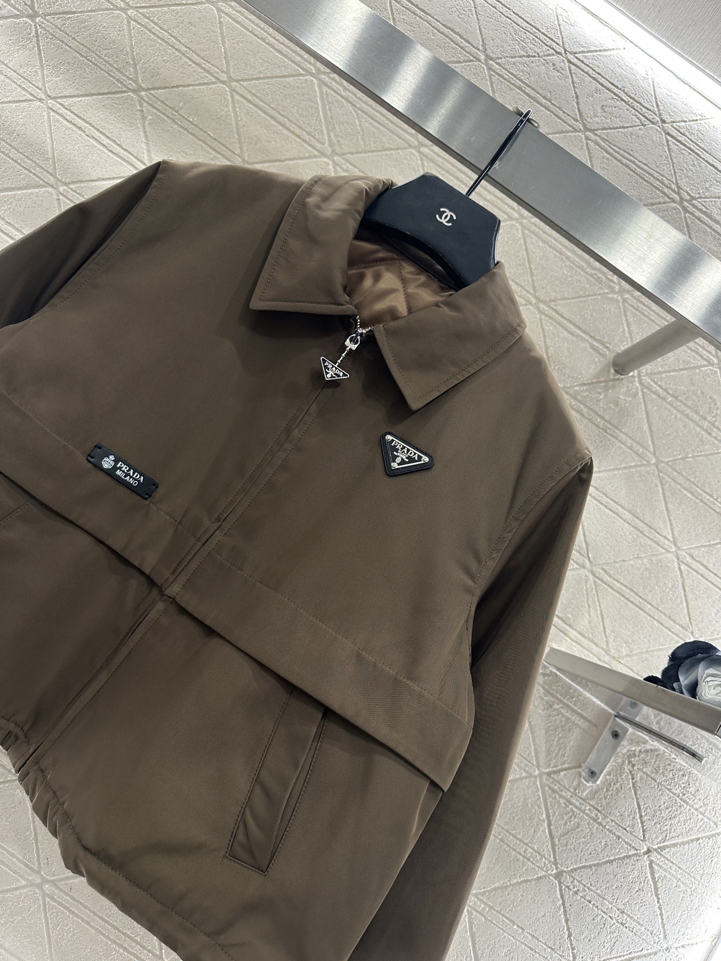 ♥Prad*♥2025新品上架 棉服外套伞状半裙套装定制YB进口尼龙材质，质感光泽，防风舒适，翻领拉链夹