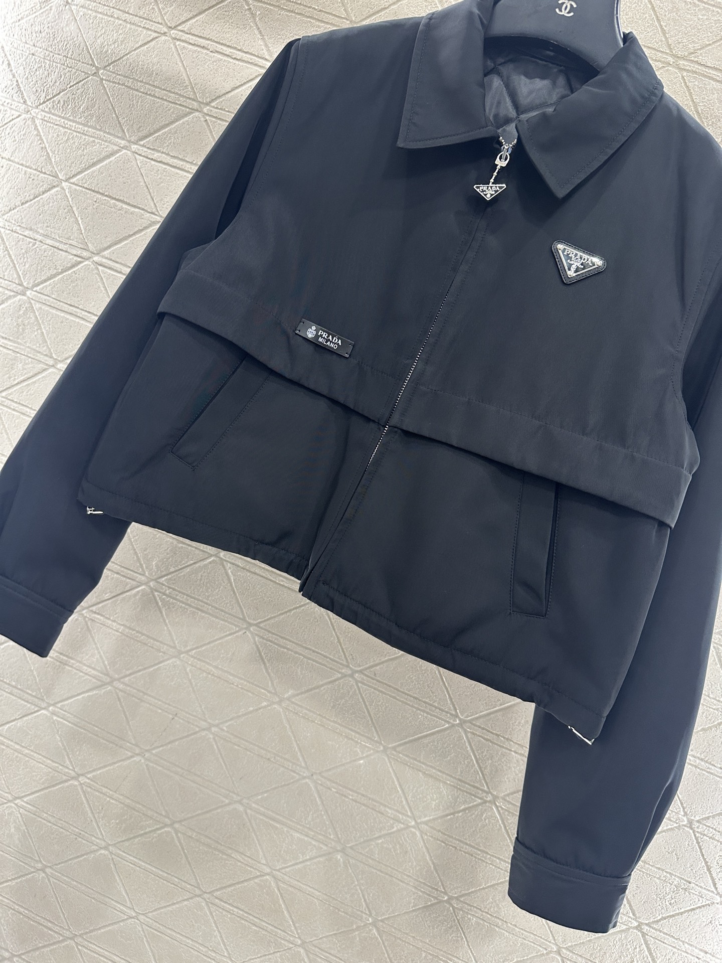 ♥Prad*♥2025新品上架 棉服外套伞状半裙套装定制YB进口尼龙材质，质感光泽，防风舒适，翻领拉链夹