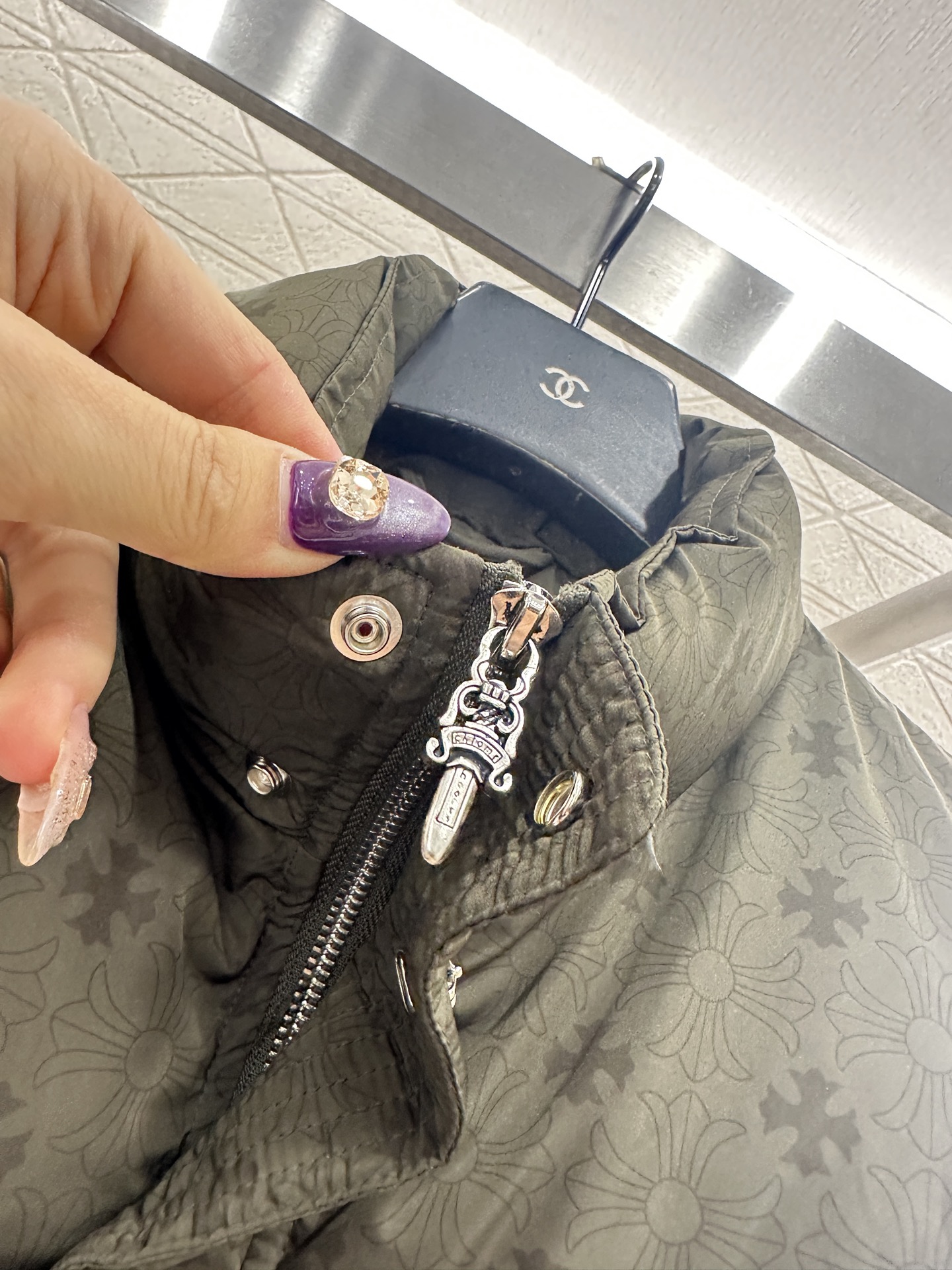 ♥Chrome heart*♥2025新品上架 十字架印花羽绒马甲定制YB防风防水尼龙材质，白鹅绒填充内