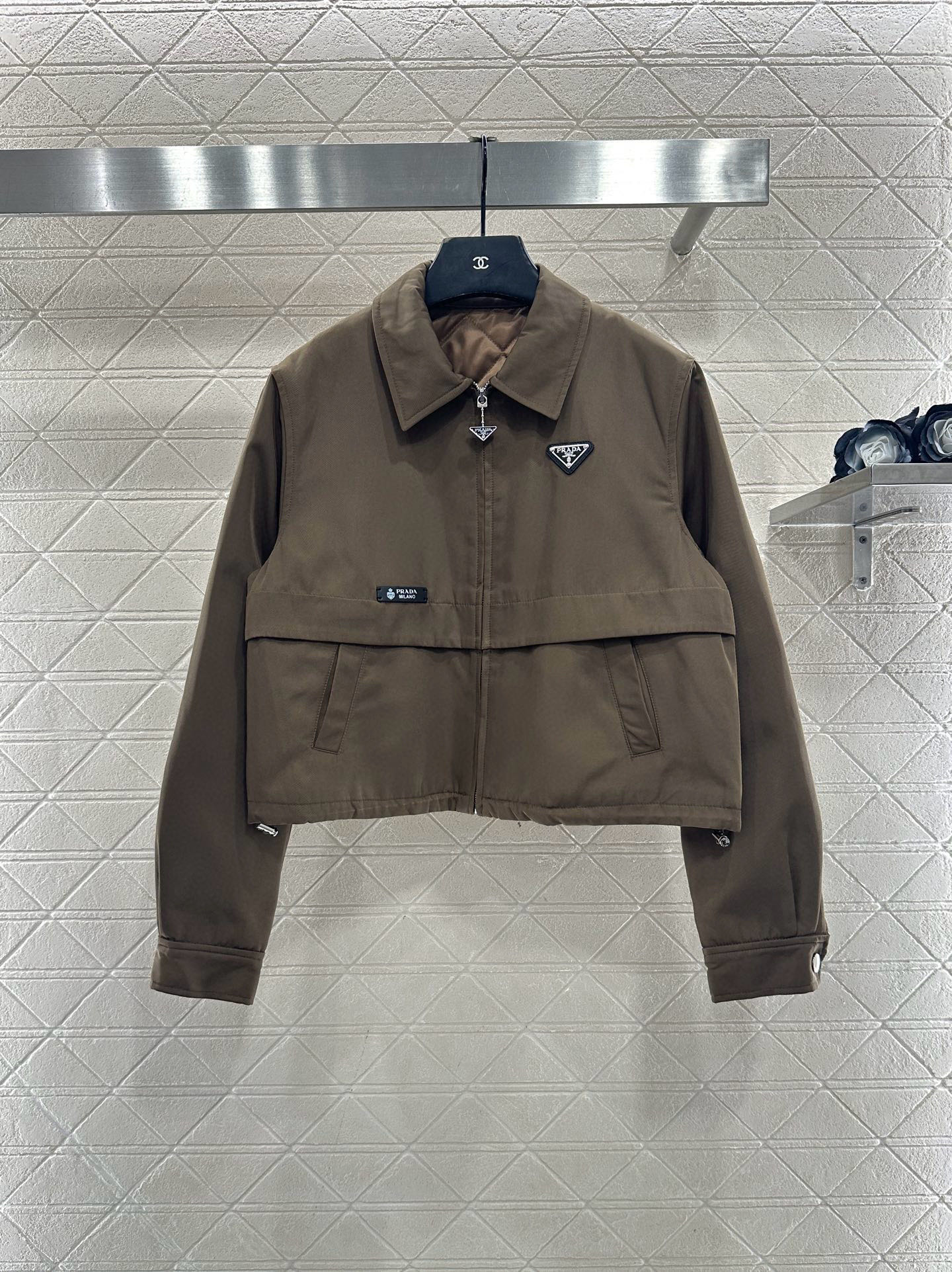 ♥Prad*♥2025新品上架 棉服外套伞状半裙套装定制YB进口尼龙材质，质感光泽，防风舒适，翻领拉链夹