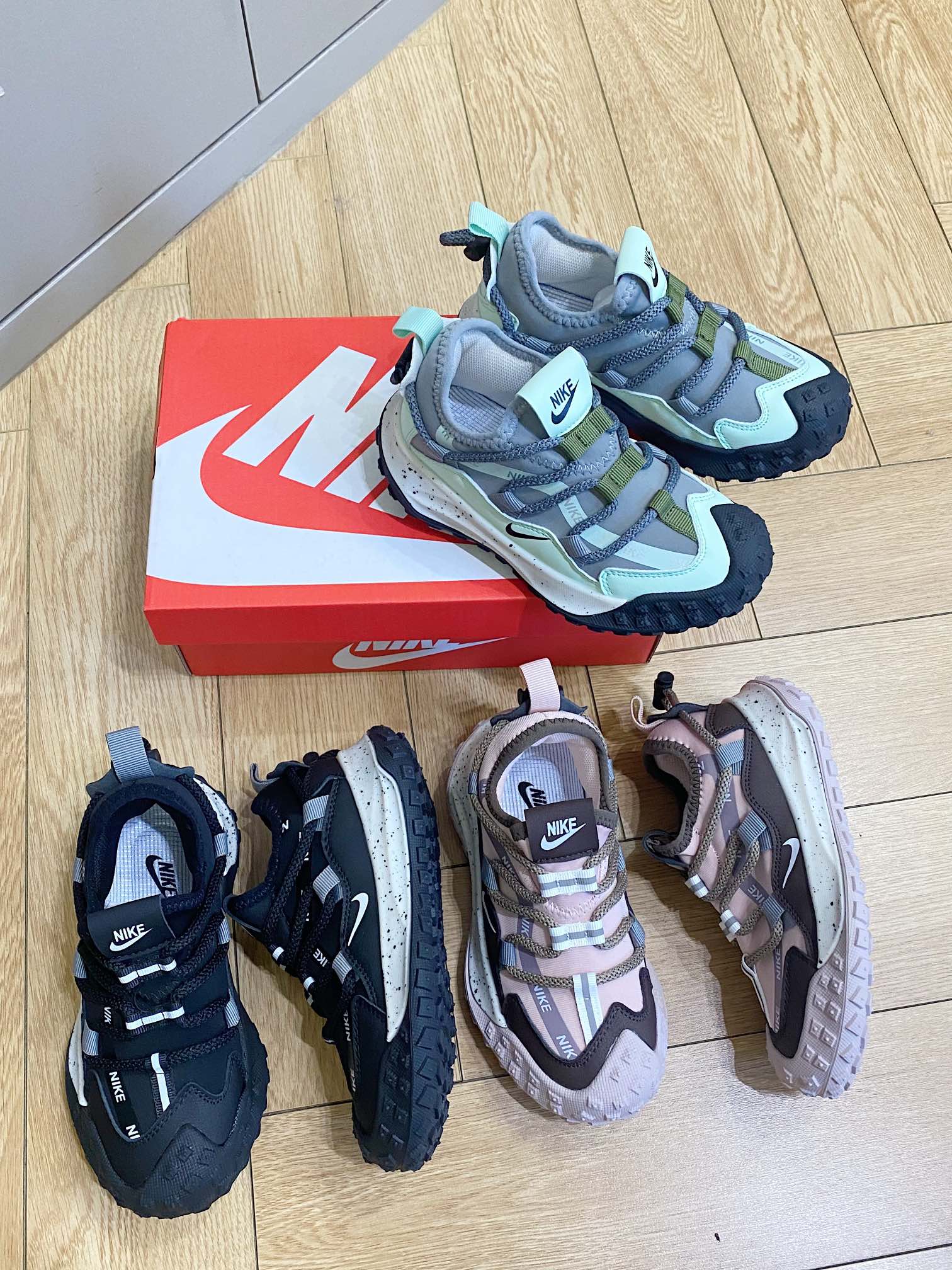 图片[3]-~ 实拍🌟 NK拼色一脚蹬透气休闲鞋 👟抽绳卡扣调节鞋面松紧✅一脚蹬设计，不勒压脚背，防滑力MAX-选品中心